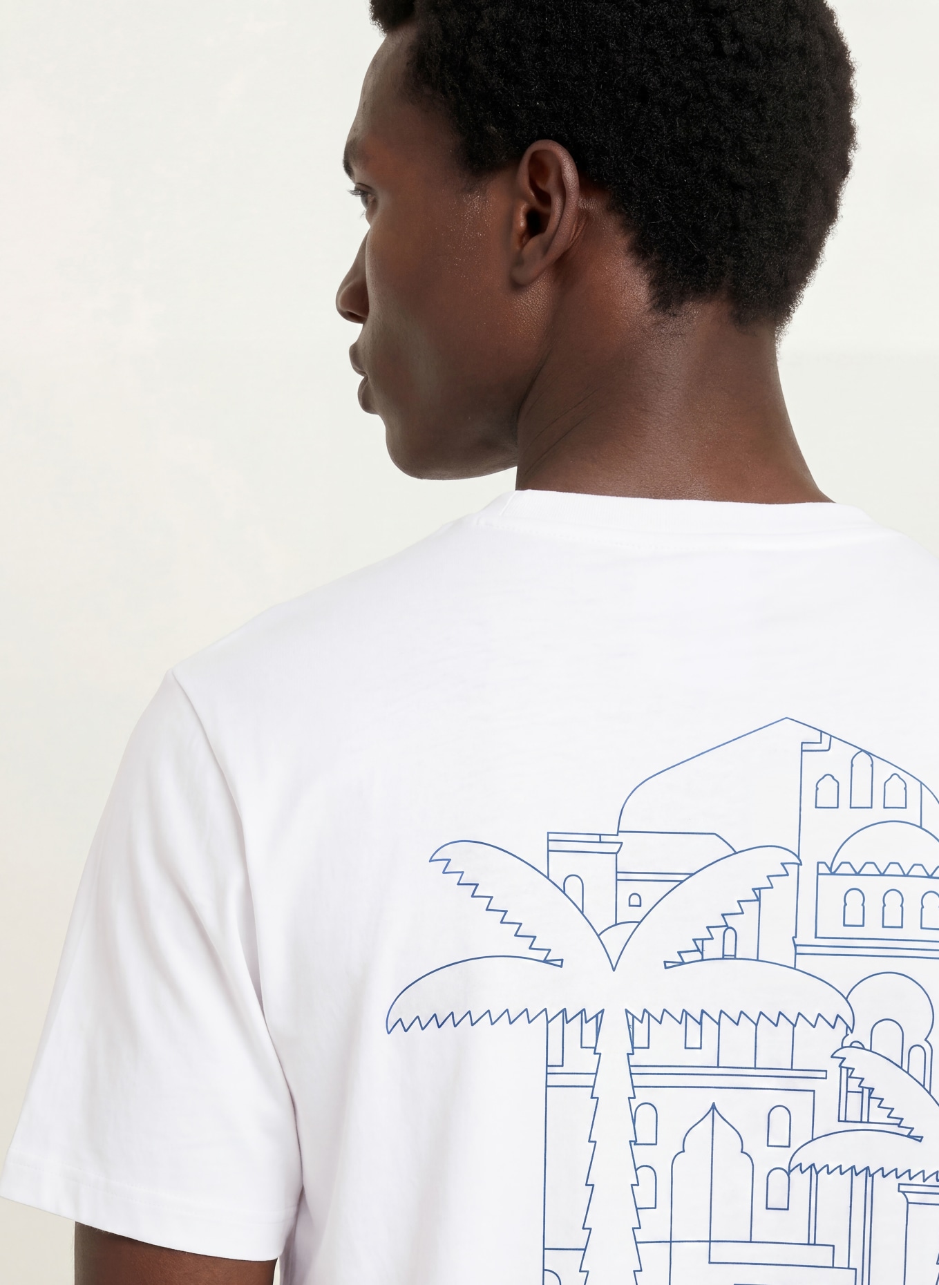 NOWADAYS T-shirt: WIT / GROEN / BLAUW