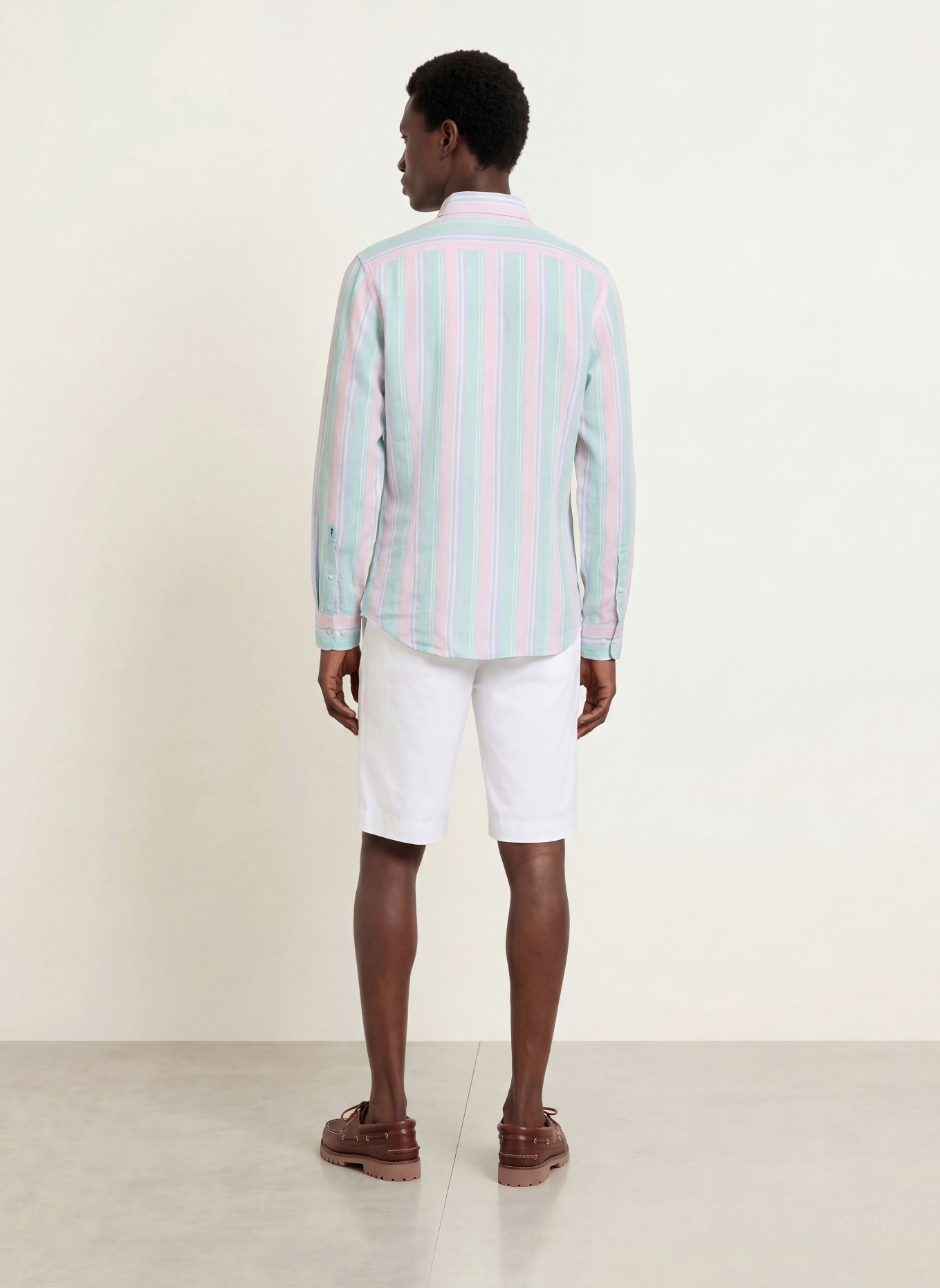 seidensticker Linnen overhemd Shaped Fit: MINT / ROZE / LICHTBLAUW