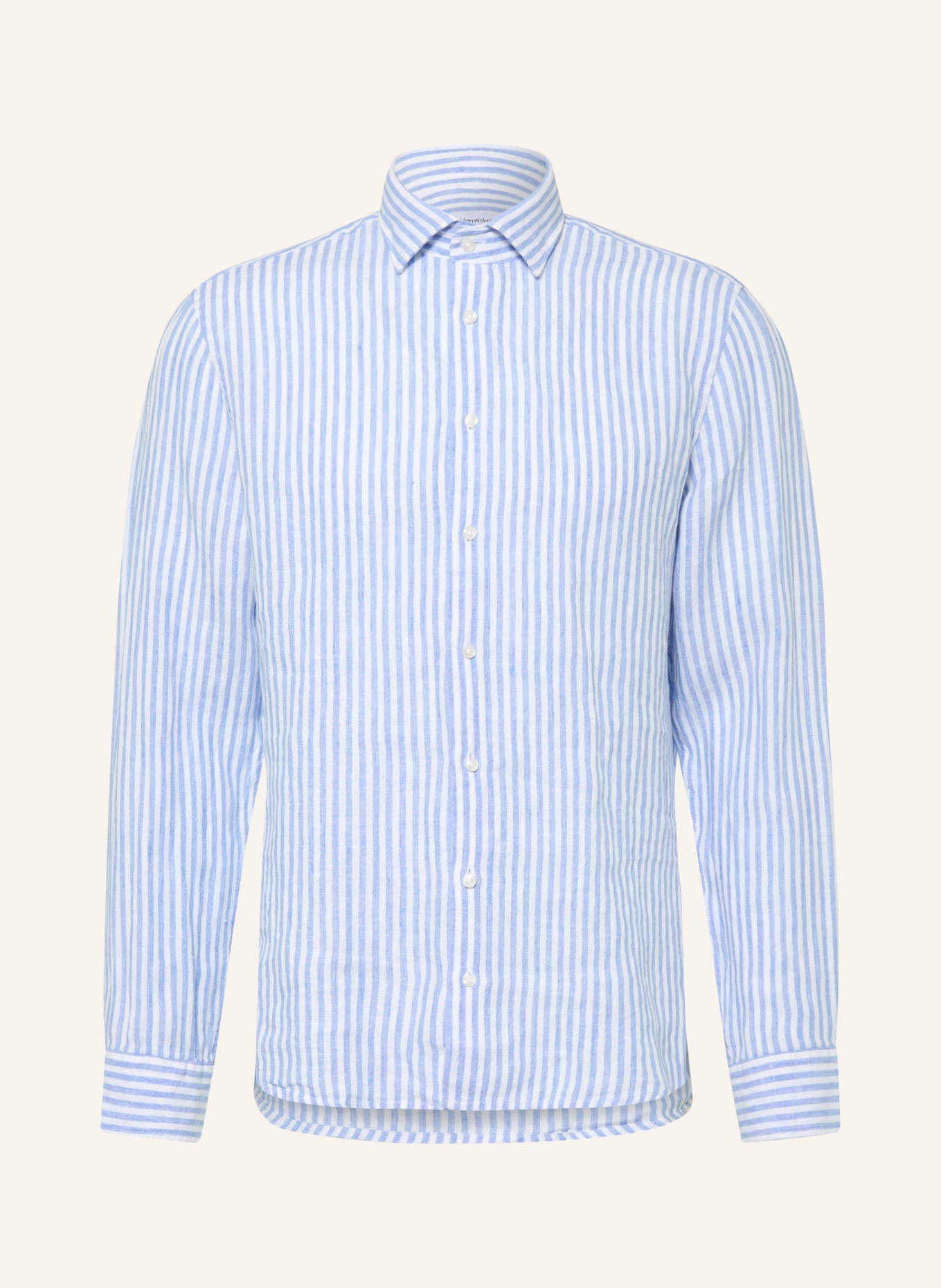 seidensticker Linnen overhemd Shaped Fit: BLAUW / WIT