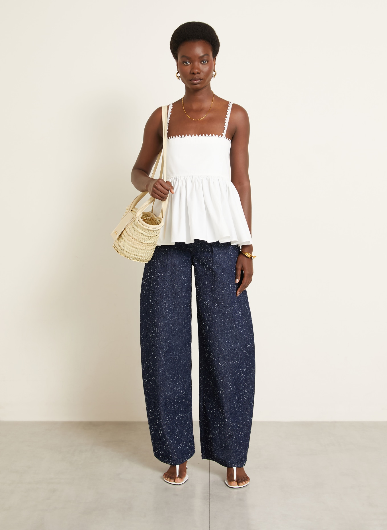 JACQUEMUS Shopper LE PETIT PANIER SOLI: CREME