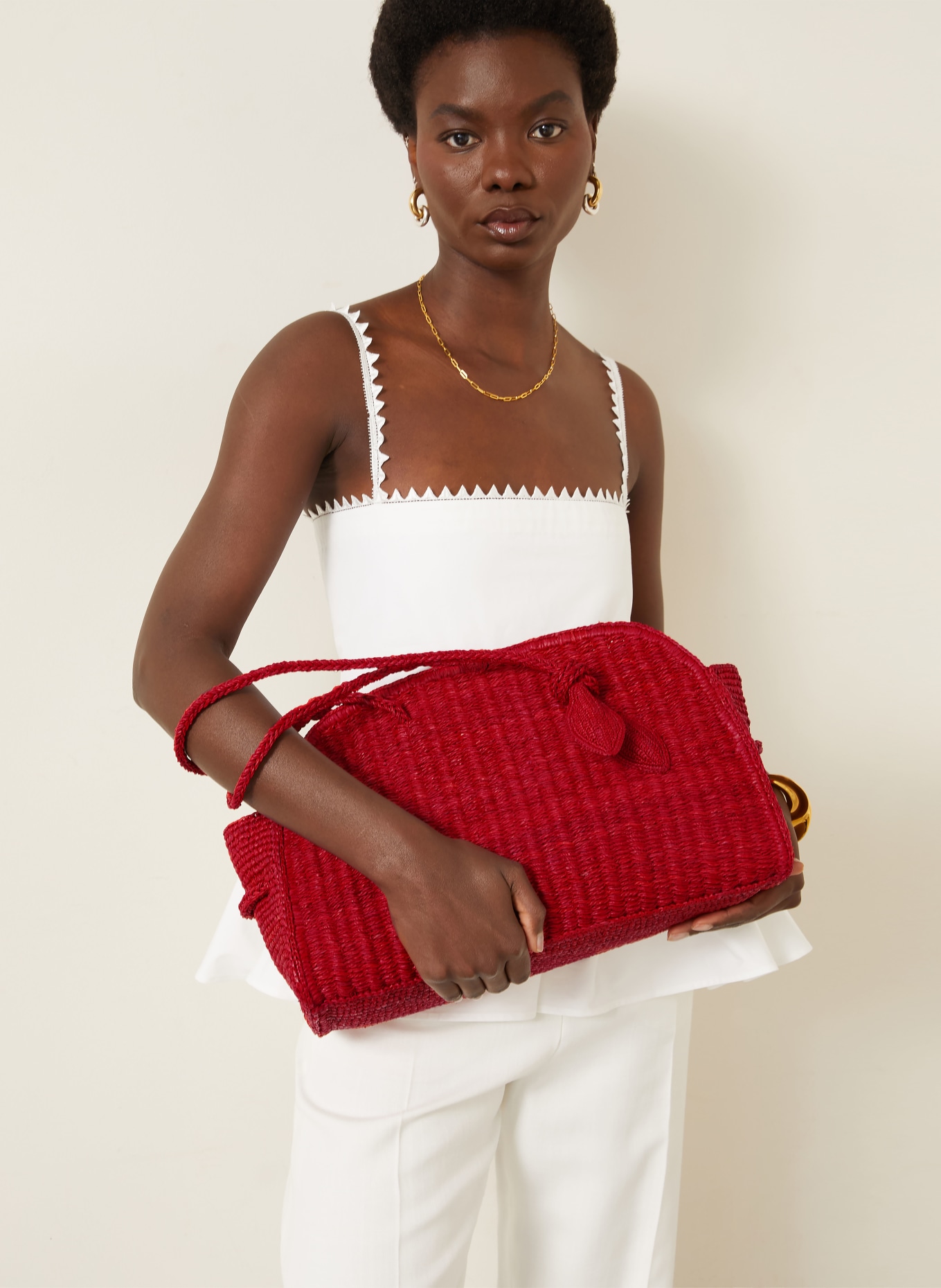 JACQUEMUS Torebka LE TURISMO RAPHIA: CZERWONY