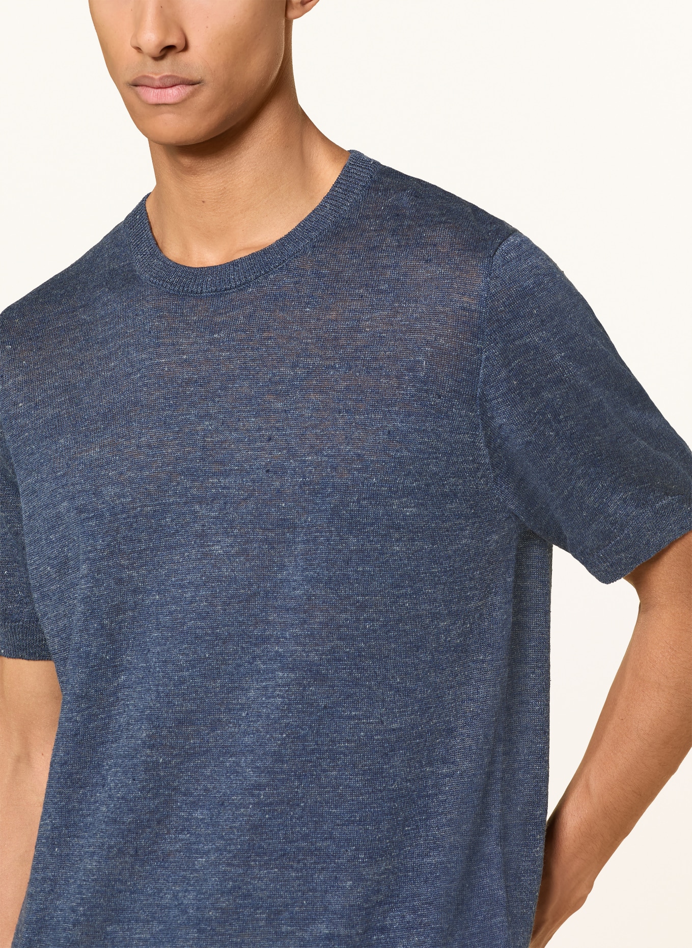 MAERZ MUENCHEN Strickshirt aus Leinen: DUNKELBLAU