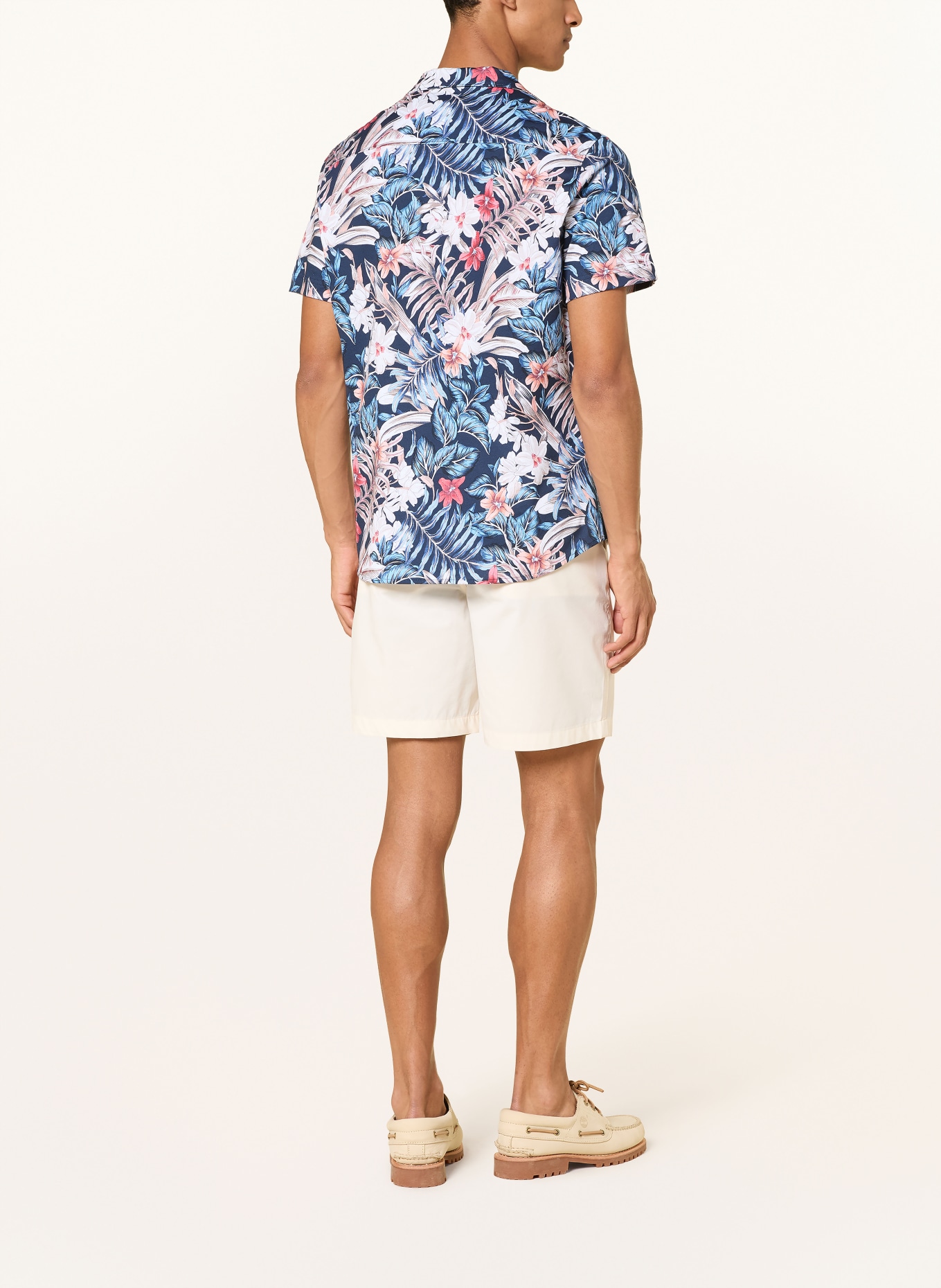 DESOTO LIDO Slim Fit Jersey Resort Shirt: DARK BLUE / RED / BLUE