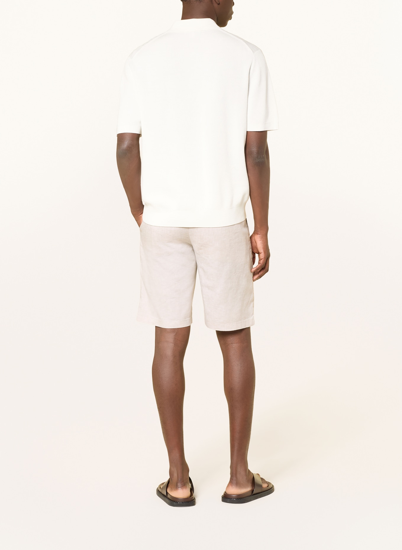 BOSS Chinoshorts CHINO Tapered Fit med hør: BEIGE