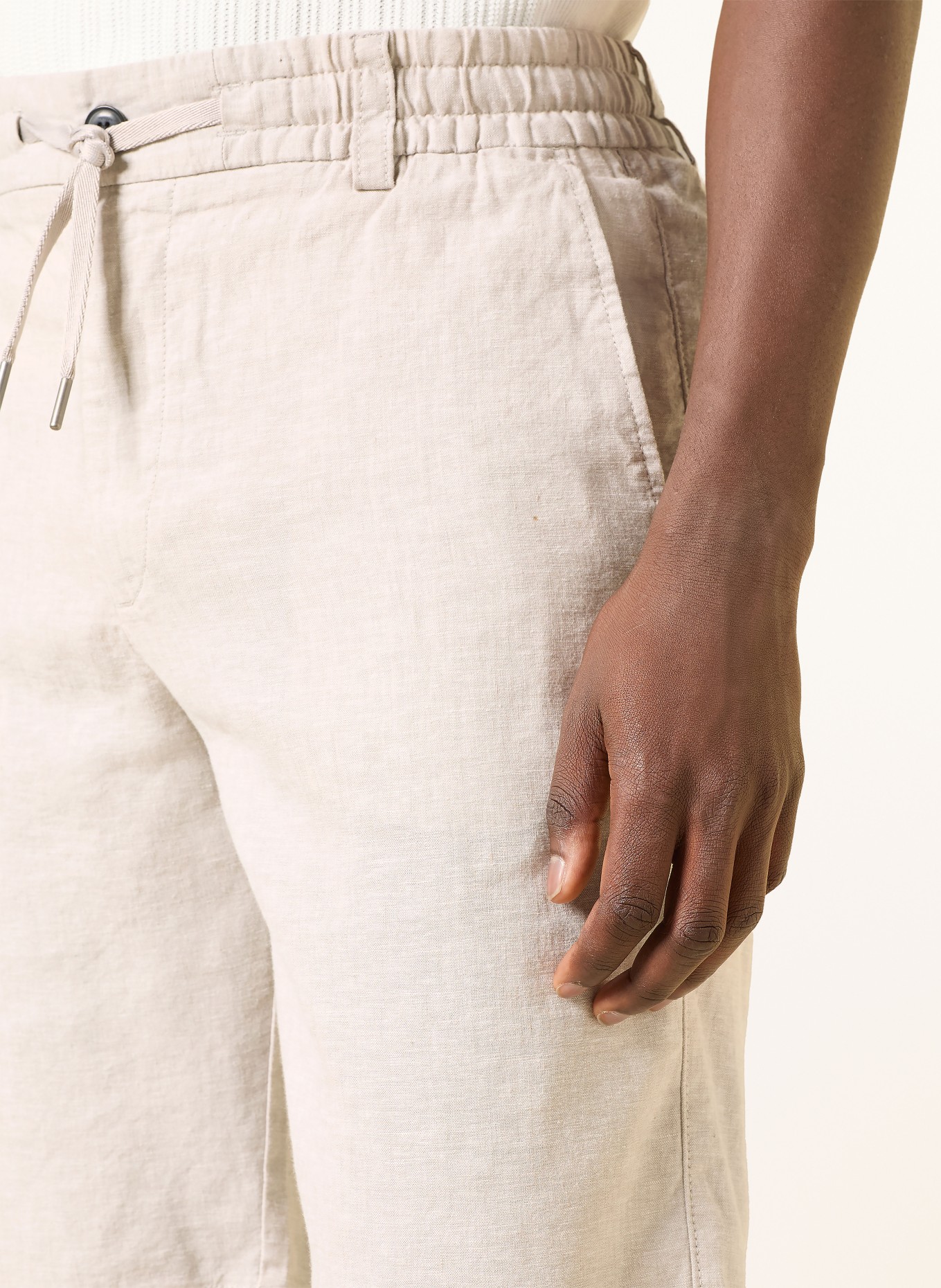 BOSS Chinoshorts CHINO Tapered Fit med hør: BEIGE