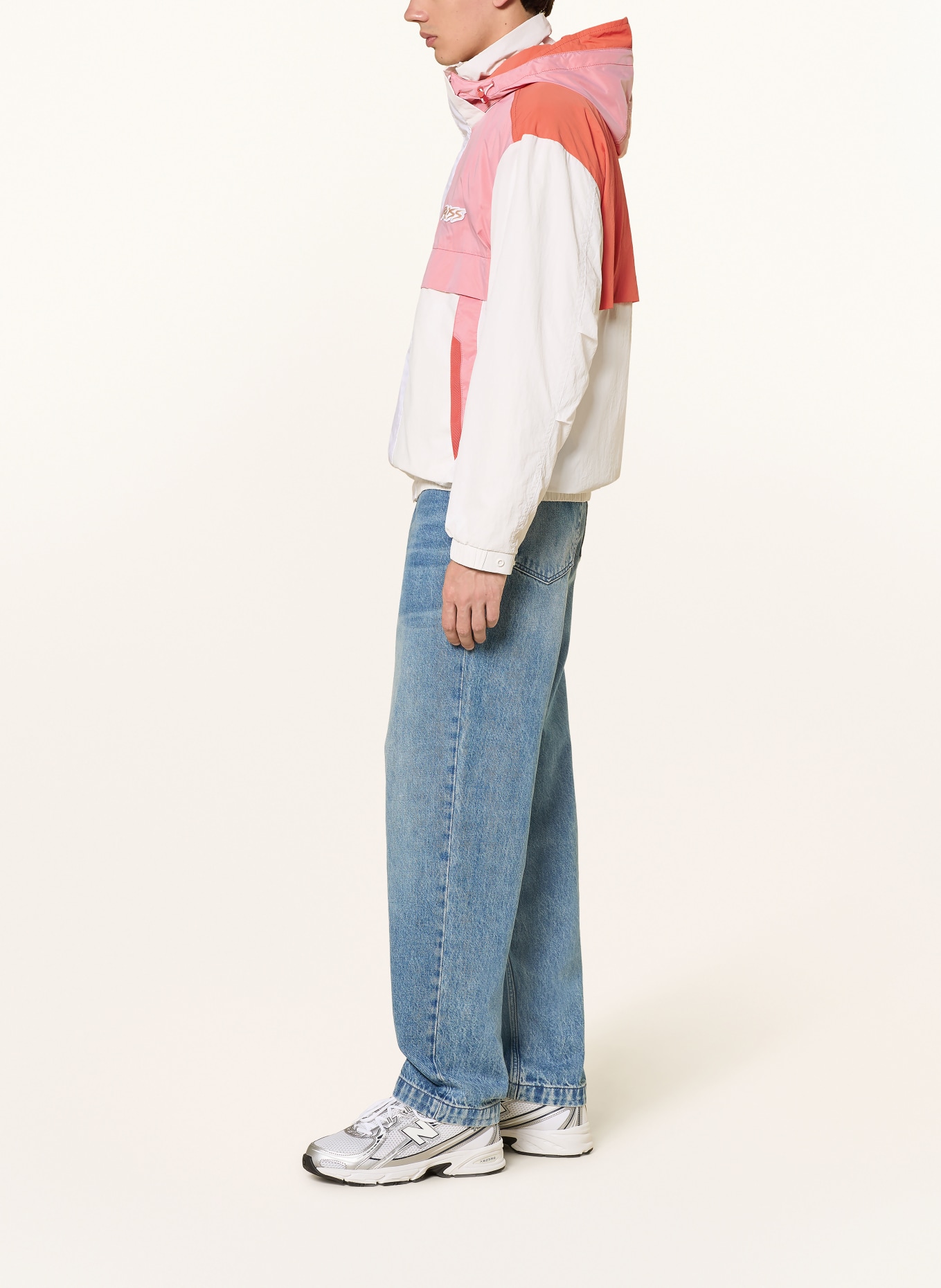 BOSS Blouson OBERLE mit abnehmbarer Kapuze: WEISS / HELLROT