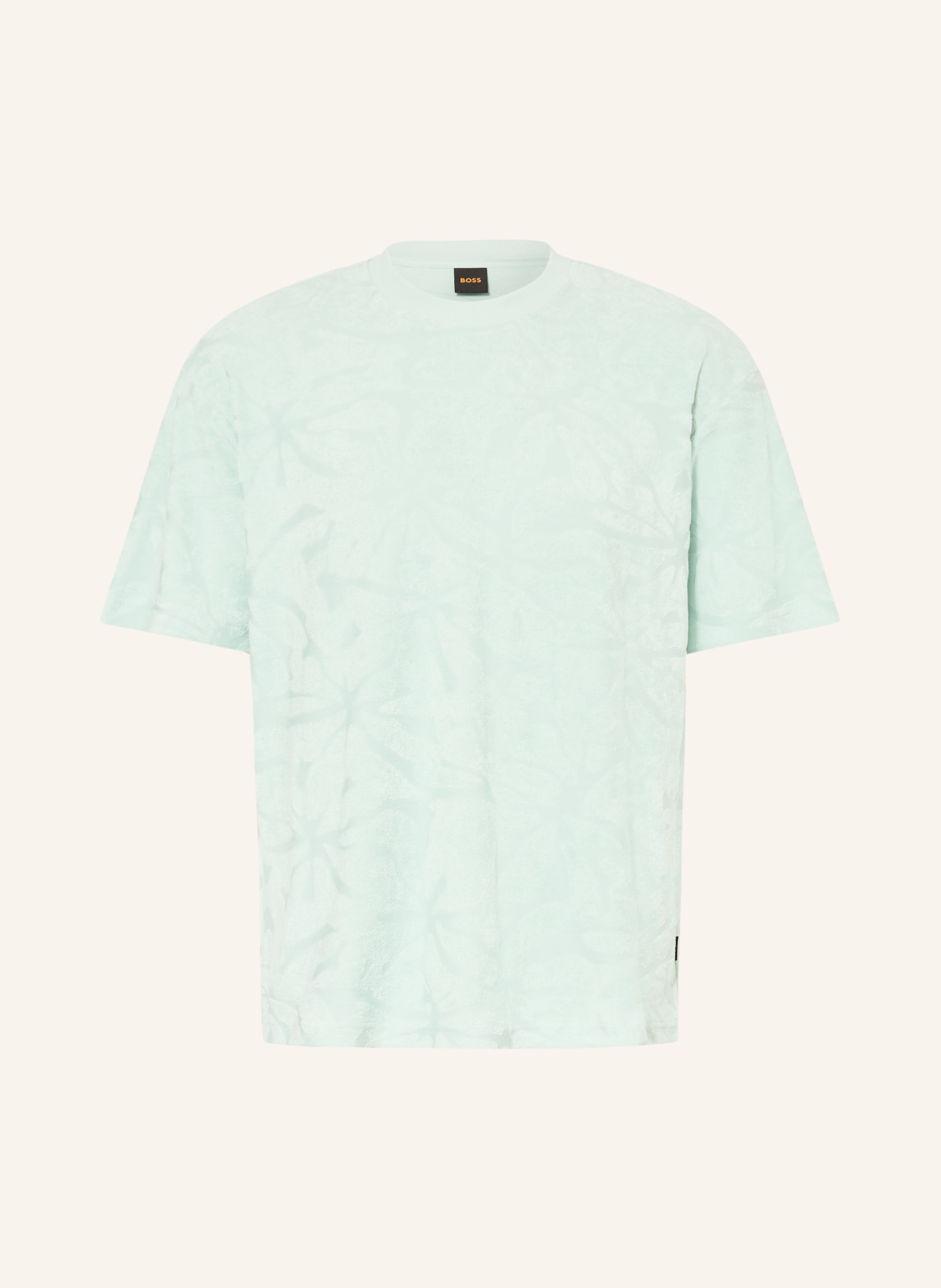 BOSS T-Shirt FLOWER aus Frottee: MINT