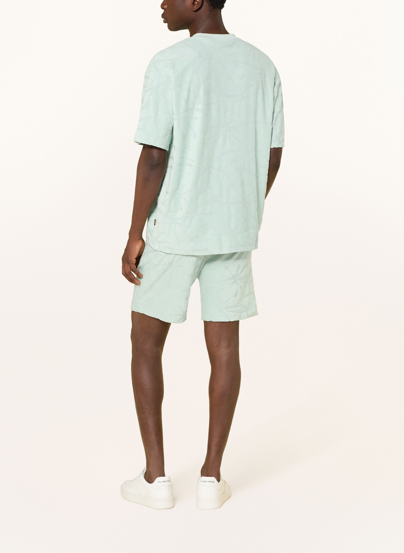 BOSS T-Shirt FLOWER aus Frottee: MINT