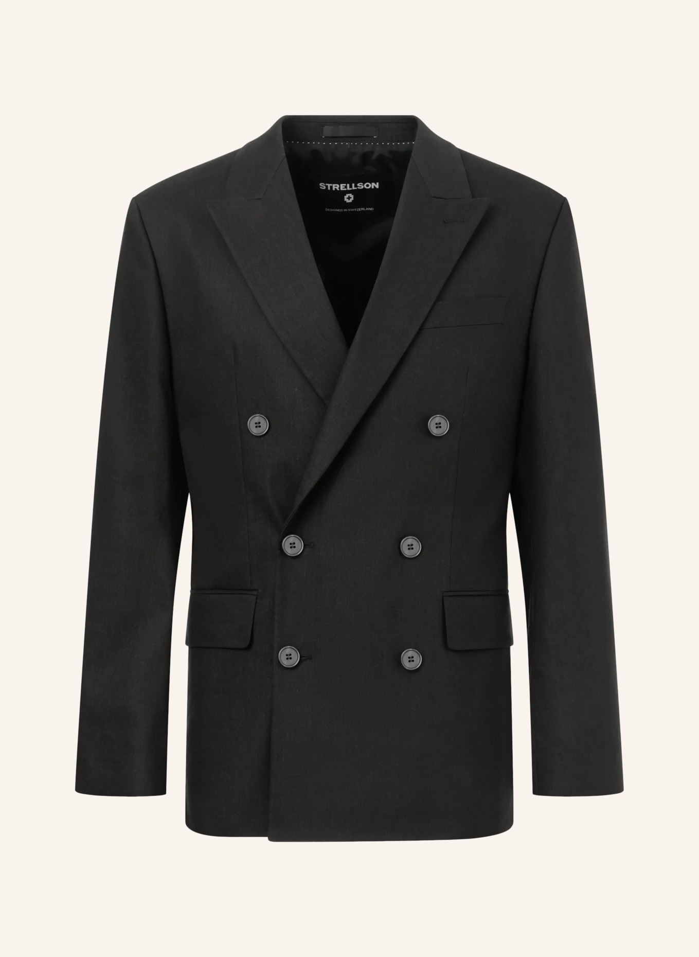 STRELLSON Anzugsakko ASHTON5 Slim Fit mit Leinen: SCHWARZ