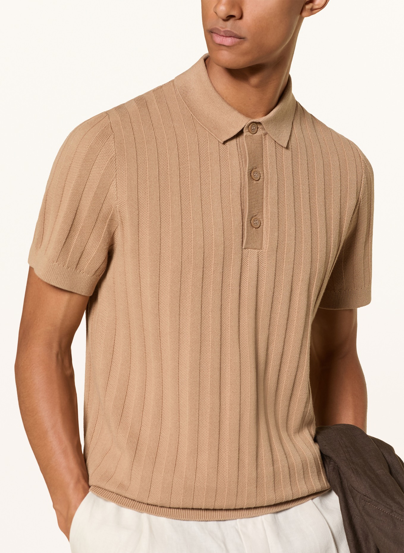 STRELLSON Polo en maille ROBAS: BEIGE