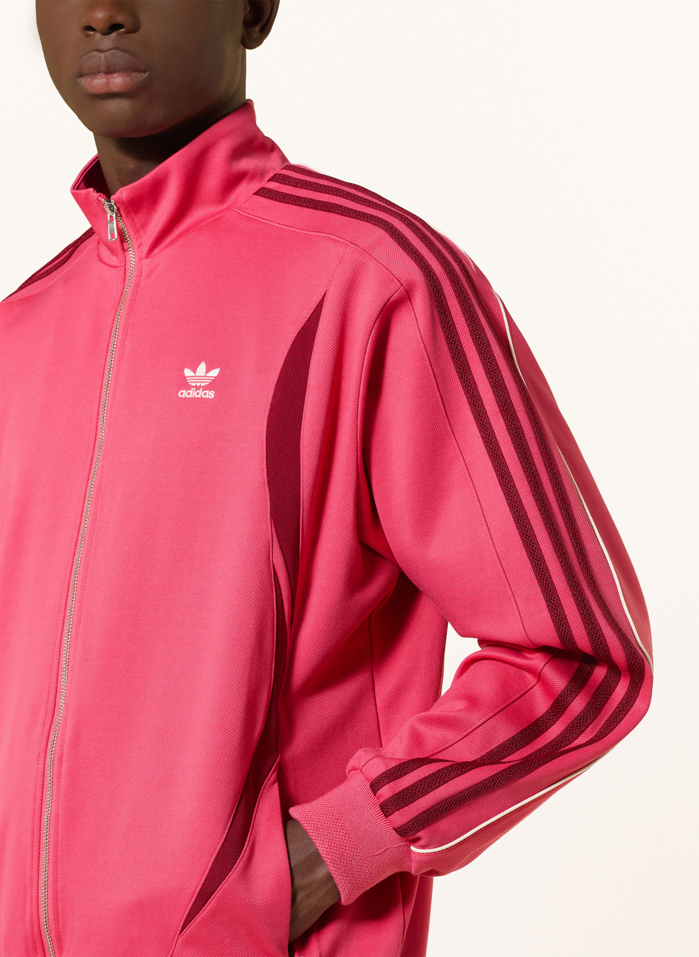 adidas Originals Kurtka treningowa WB: MOCNORÓŻOWY / CIEMNOCZERWONY