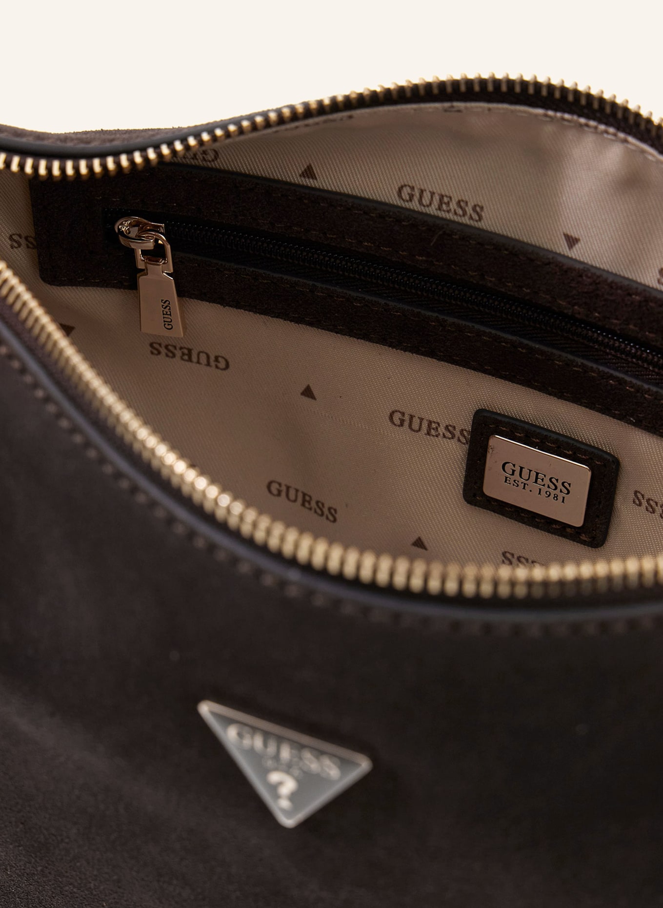 GUESS DANYA Shoulder Bag: DARK BROWN / GOLD