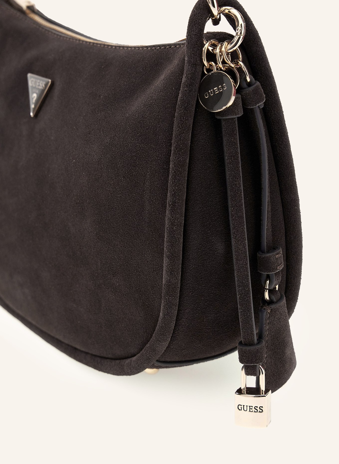 GUESS DANYA Shoulder Bag: DARK BROWN / GOLD