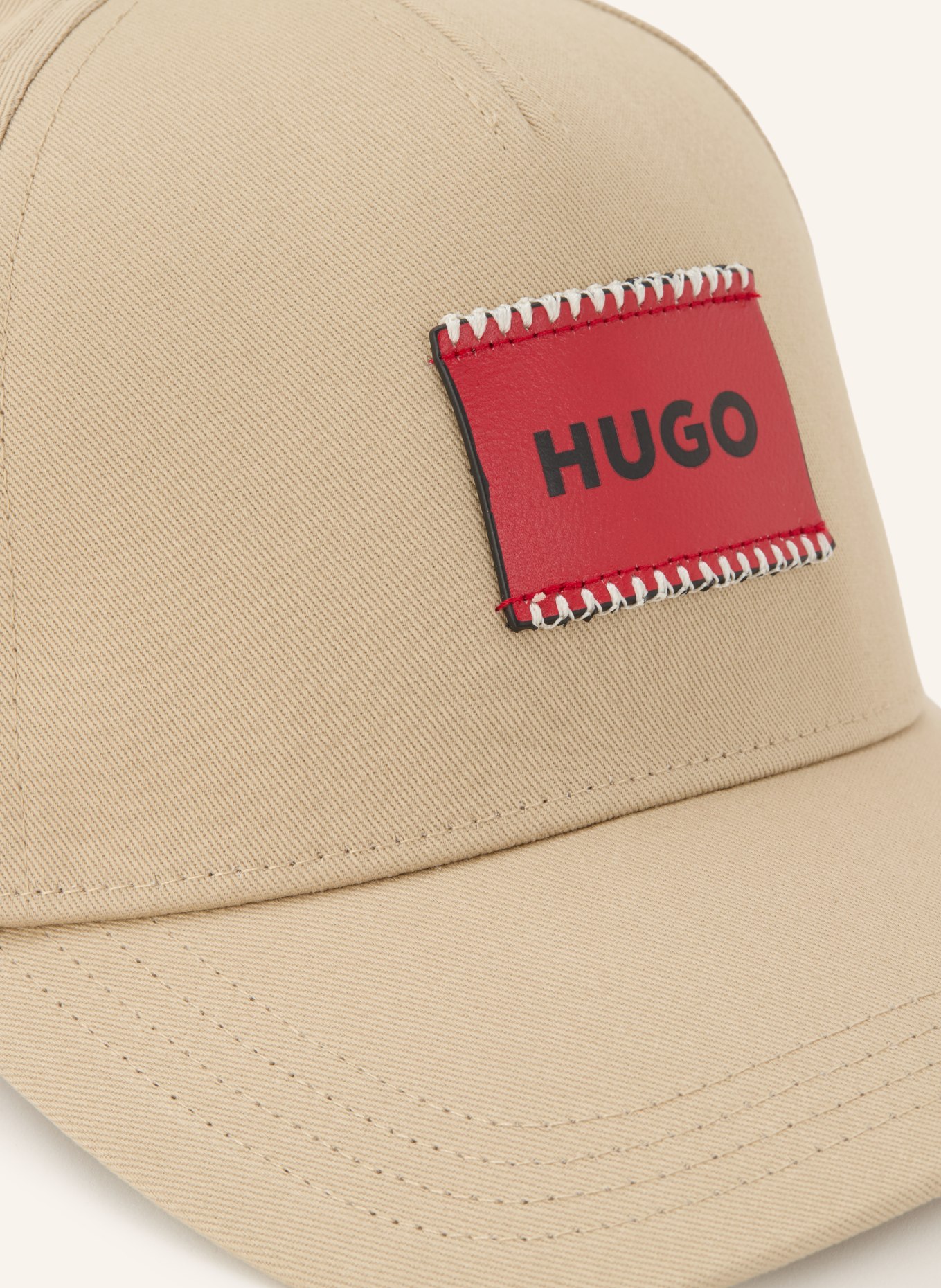 HUGO Cap JUDE: BEIGE / ROT