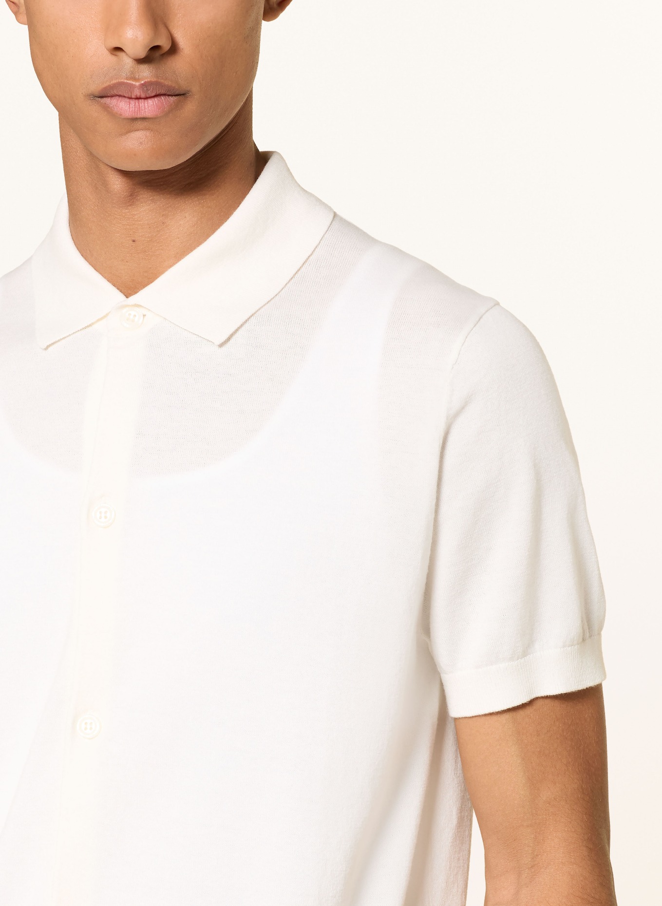 STRELLSON Strickhemd ROBAS Regular Fit: WEISS