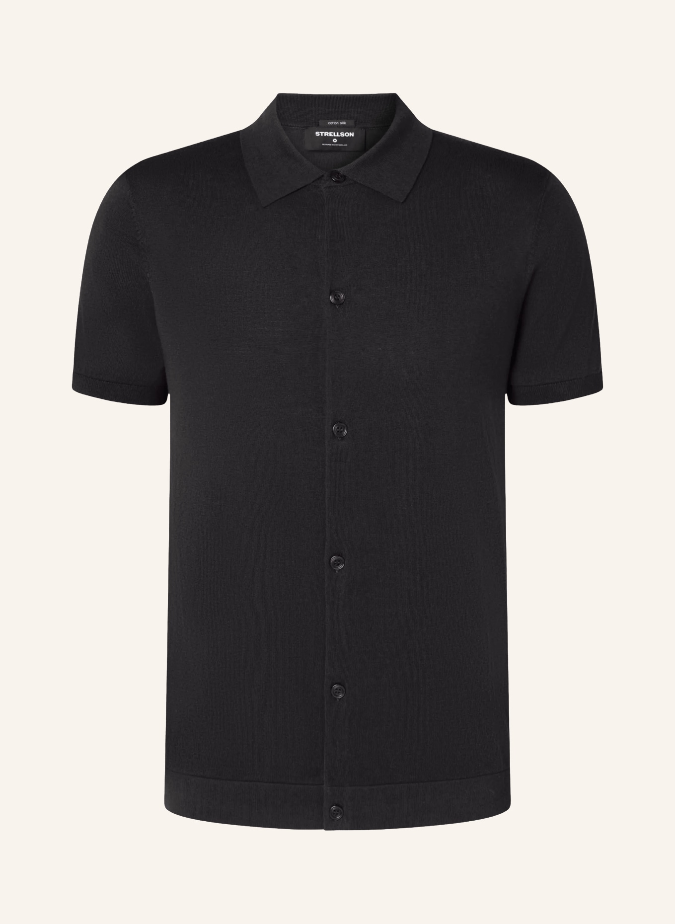 STRELLSON Strickhemd ROBAS Regular Fit: SCHWARZ