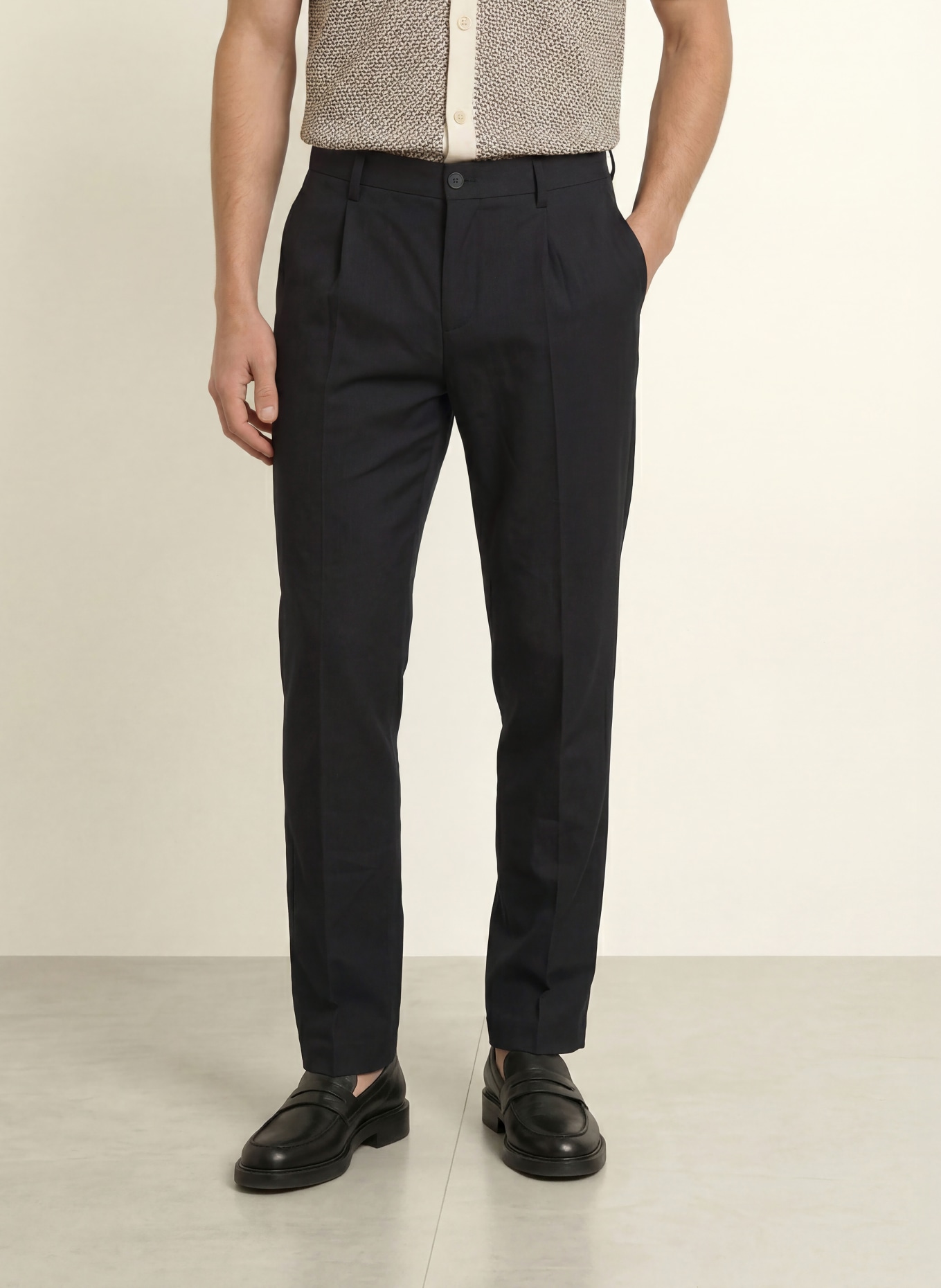 STRELLSON Pantalon de costume TOMEO coupe classique en lin: 001 Black 001