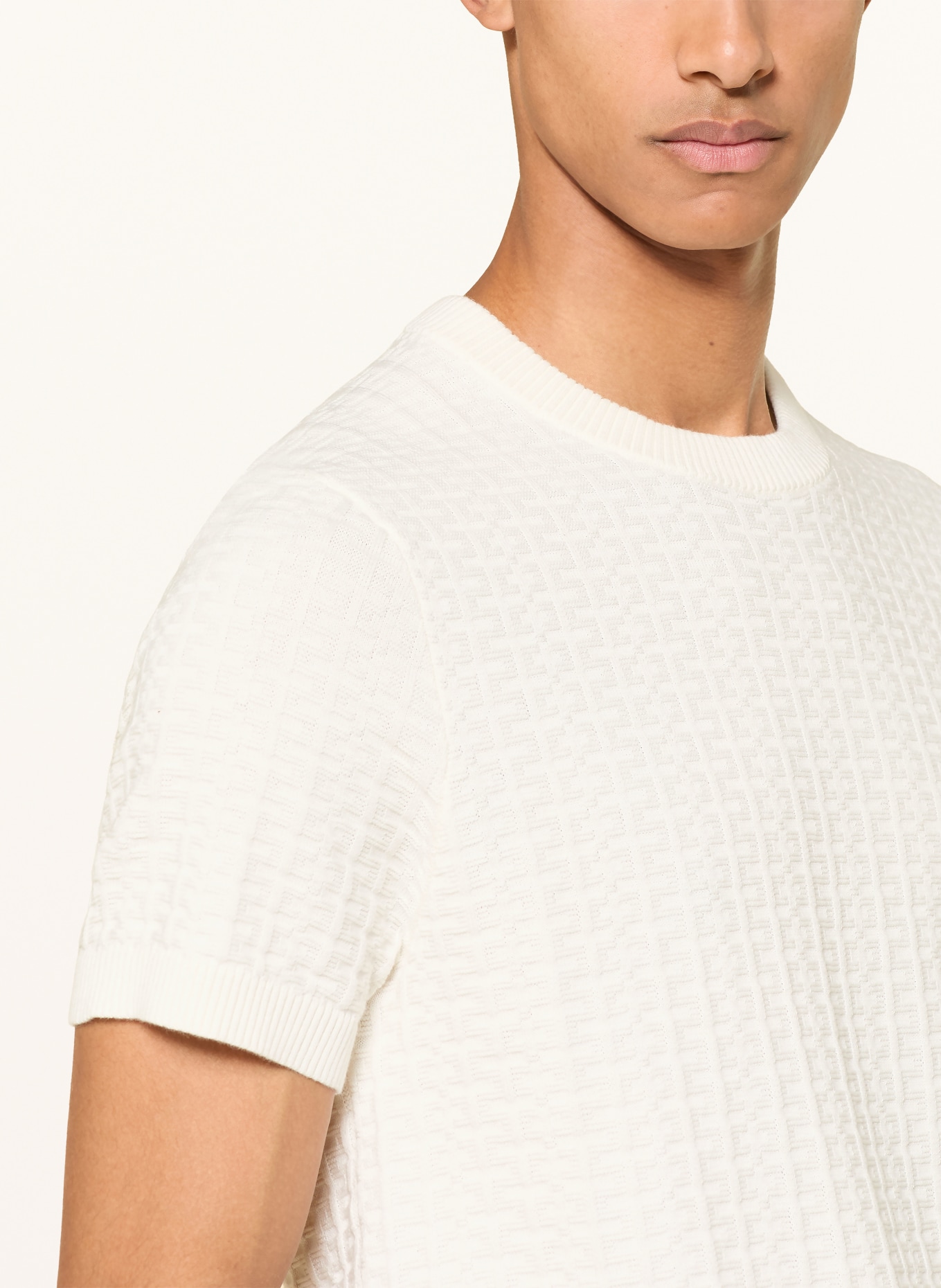 STRELLSON ROBAS Knit Shirt: WHITE