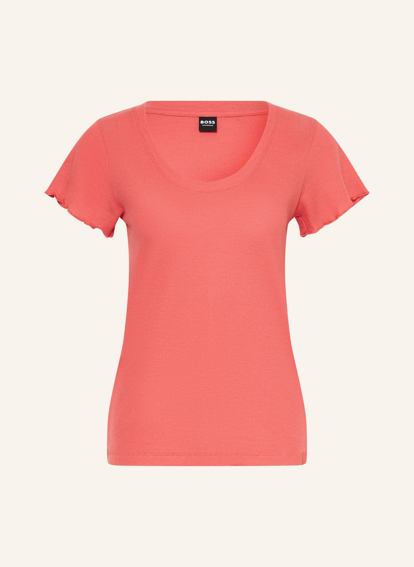 BOSS Schlafshirt COSY WAFFLE: DUNKELORANGE