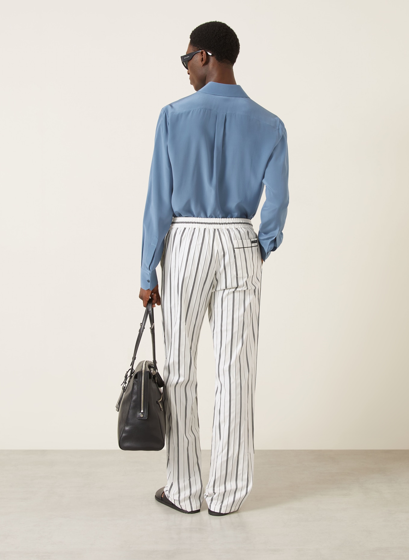 DOLCE & GABBANA Chino Regular Fit: KRÉMOVÁ / ČERNÁ