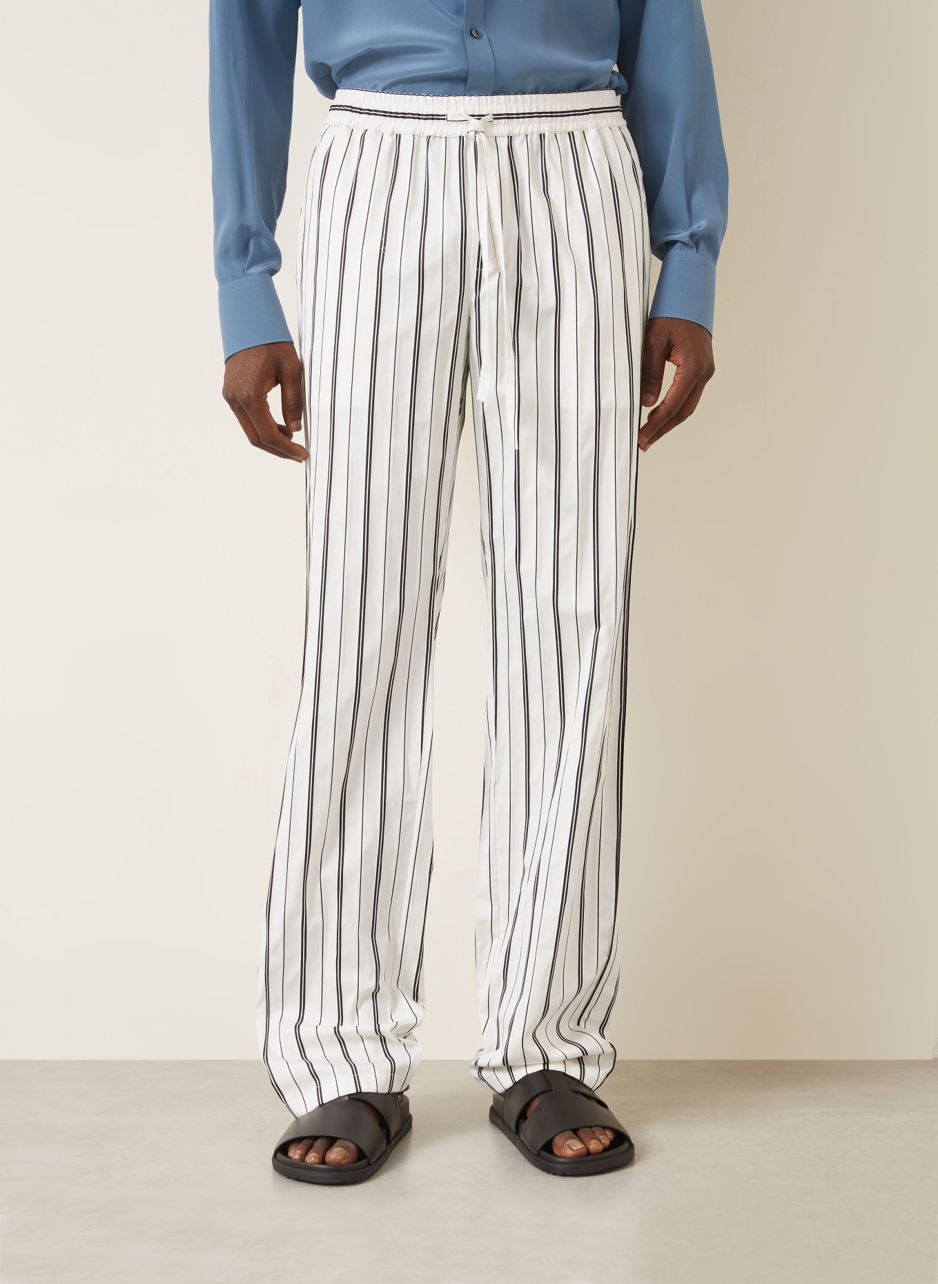 DOLCE & GABBANA Chino Regular Fit: KRÉMOVÁ / ČERNÁ