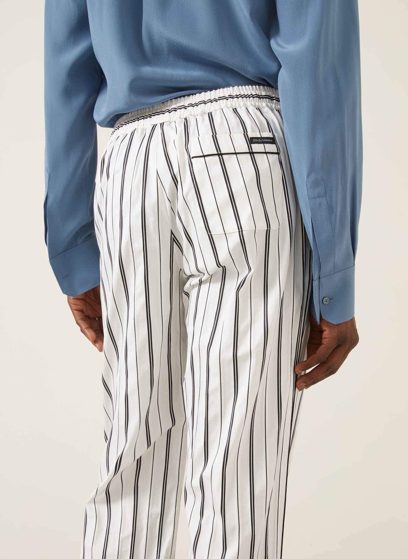 DOLCE & GABBANA Chino Regular Fit: KRÉMOVÁ / ČERNÁ