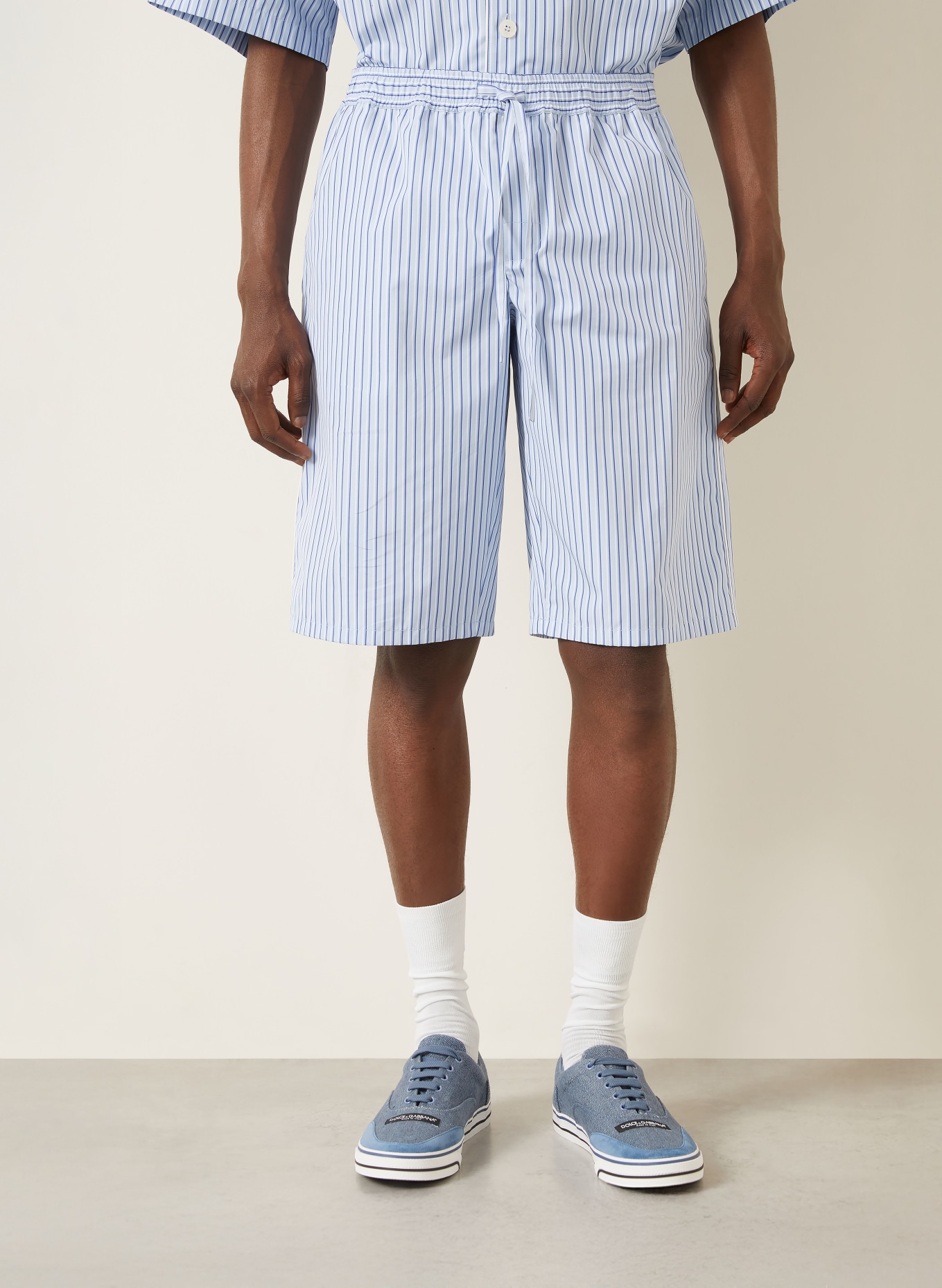 DOLCE & GABBANA Šortky: TMAVĚ MODRÁ / MODRÁ / BÍLÁ