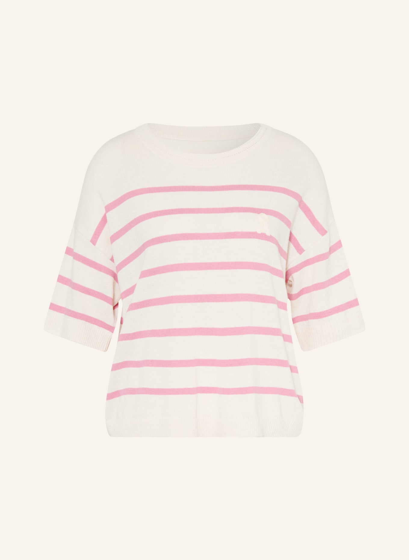 ARMEDANGELS T-shirt en maille avec lin: ROSE / CRÈME