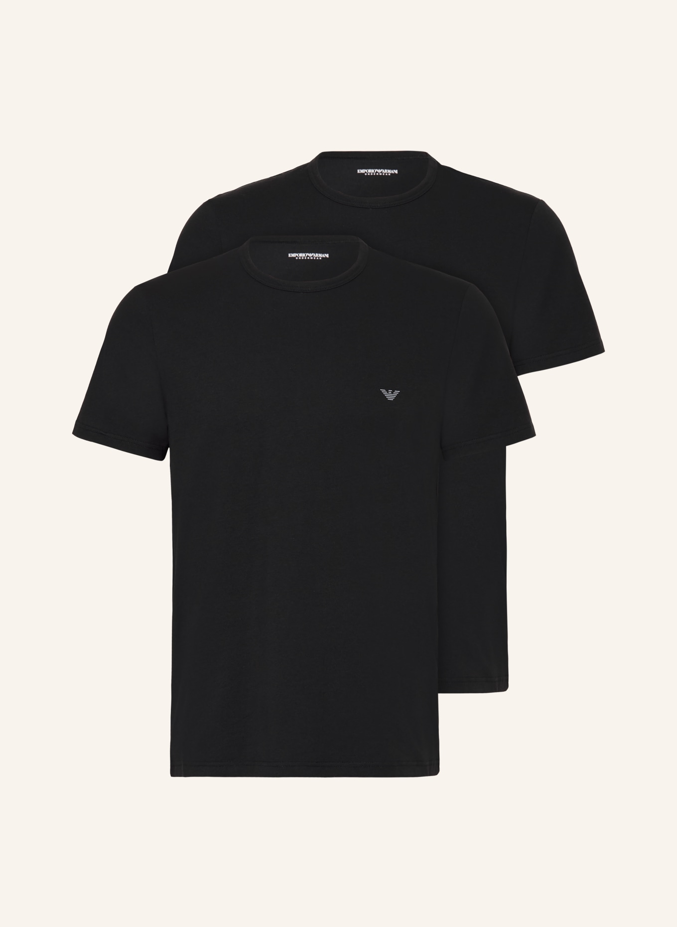EMPORIO ARMANI 2er-Pack T-Shirts: SCHWARZ