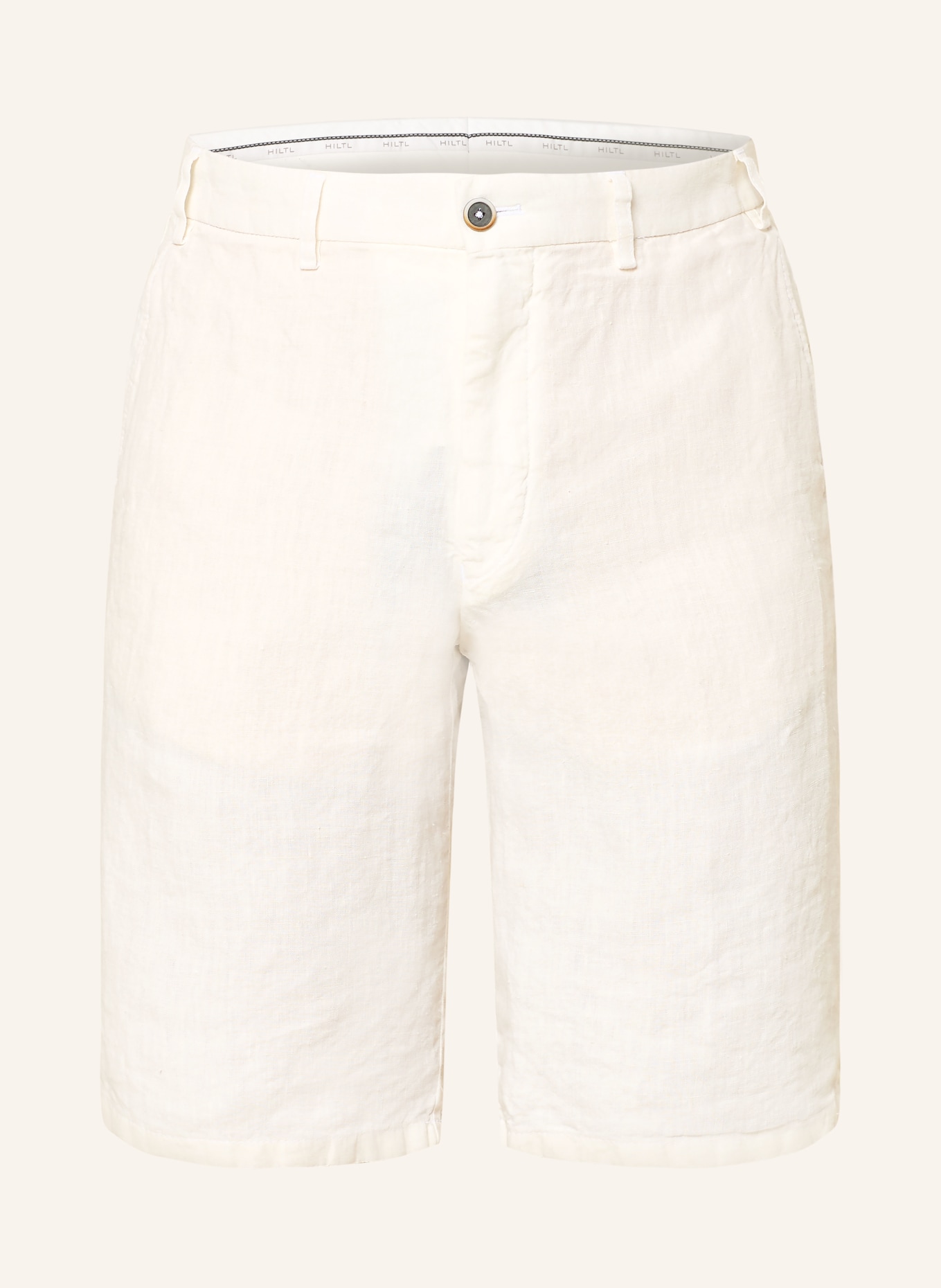 HILTL PARMINO chino-short van linnen: ECRU