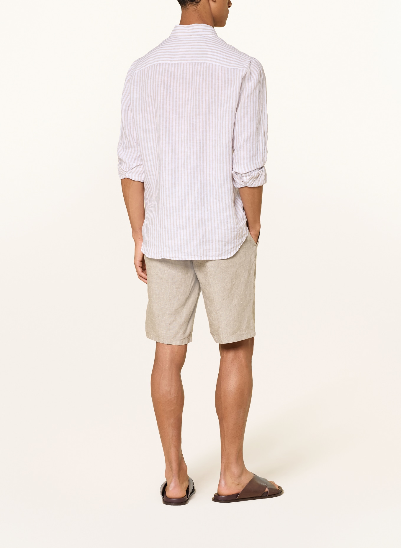 HILTL PARMINO chino-short van linnen: BEIGE