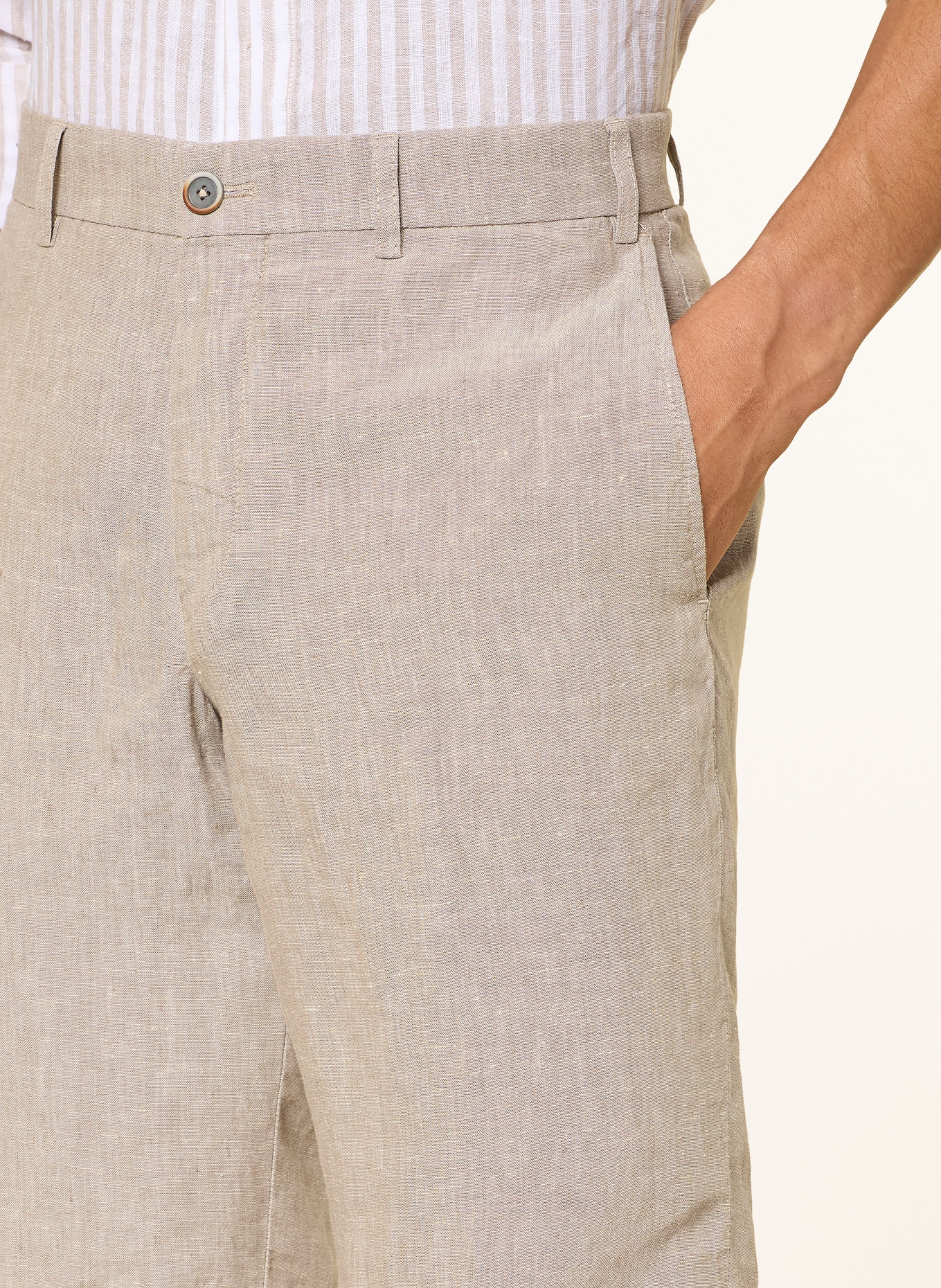 HILTL PARMINO chino-short van linnen: BEIGE