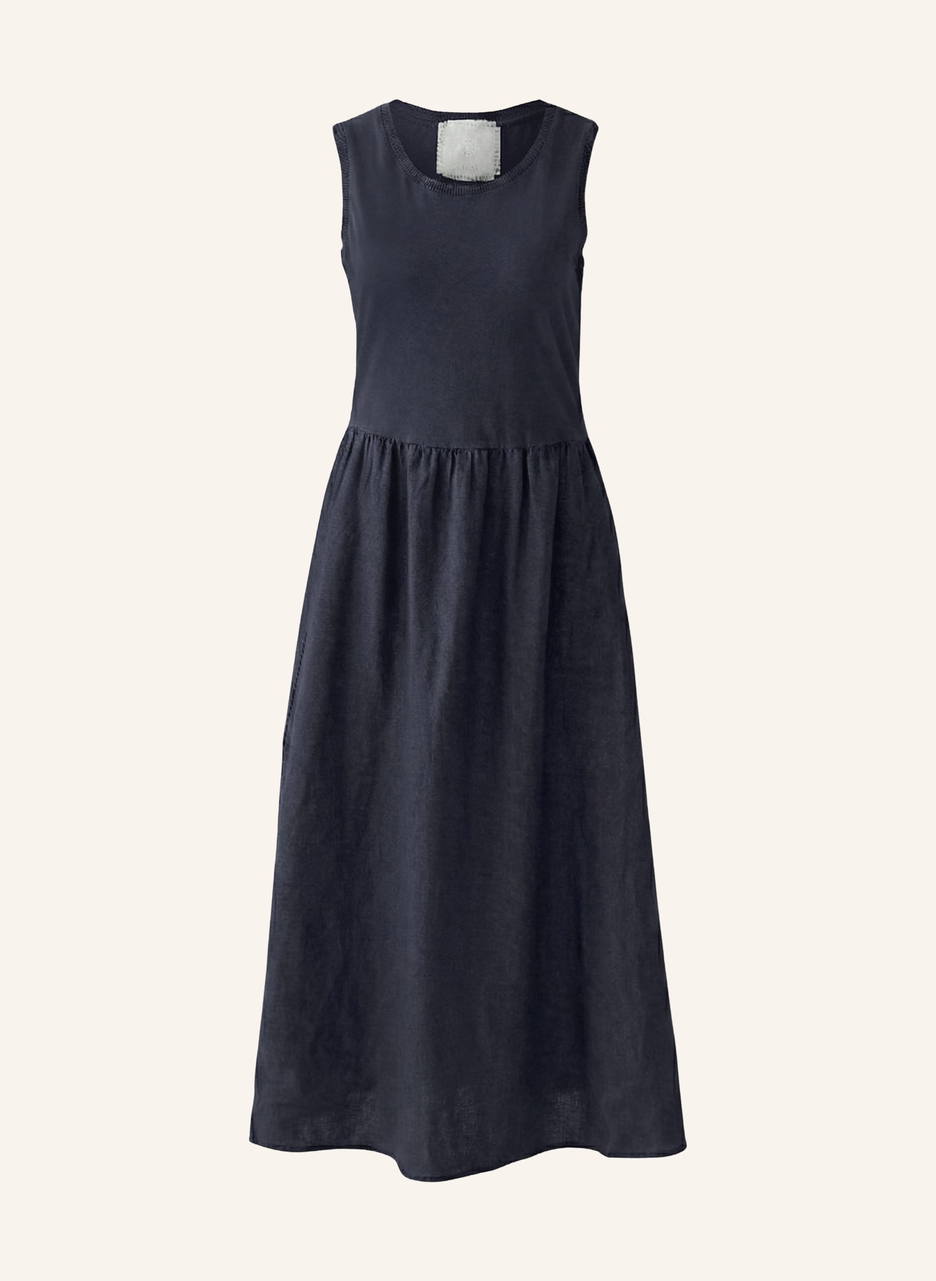 oui Robe en mélange de matières avec du lin: BLEU FONCÉ