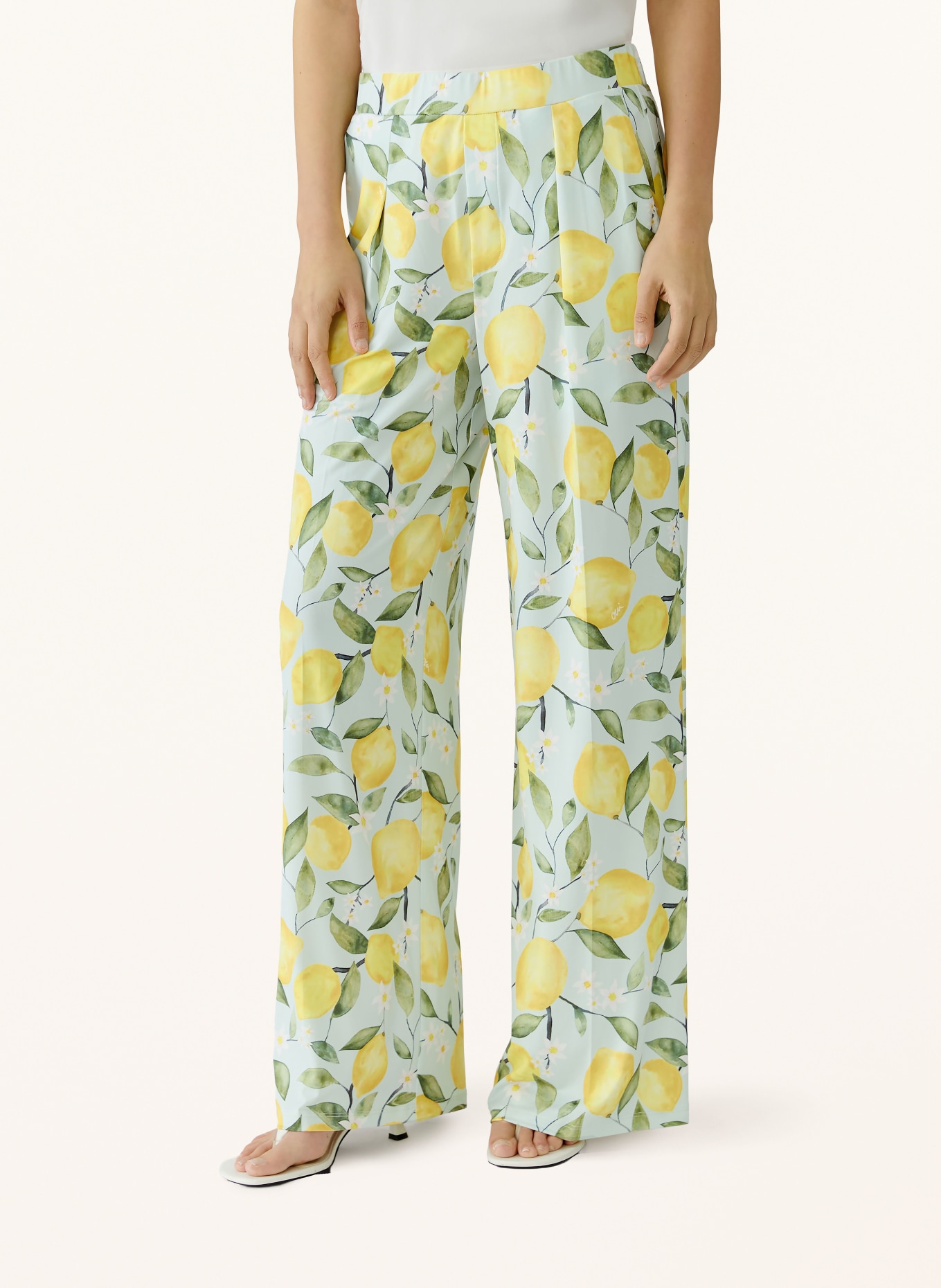 oui Jersey pants: GREEN / YELLOW / TURQUOISE