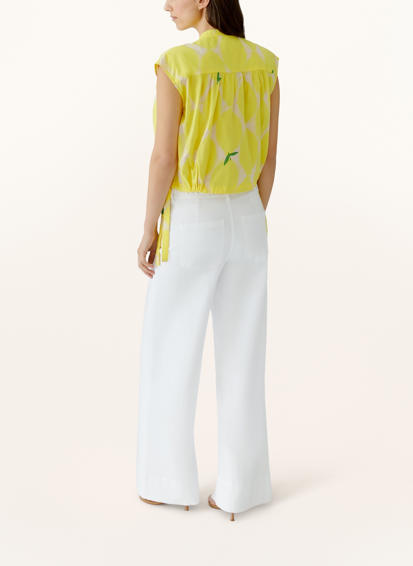 oui Blouse top: YELLOW / BEIGE / GREEN