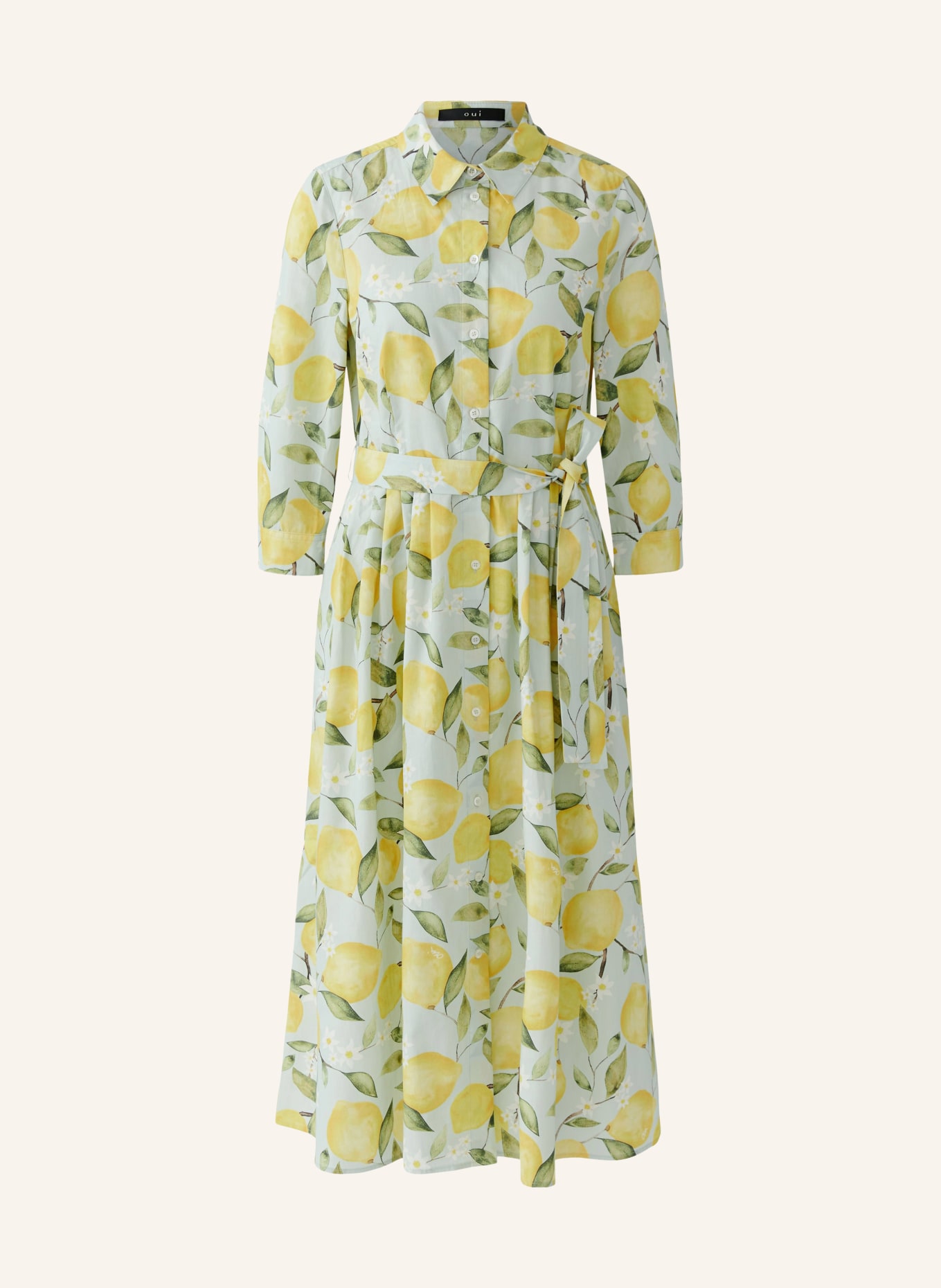 oui Hemdblusenkleid mit 3/4-Arm: HELLGRÜN / GELB / GRÜN