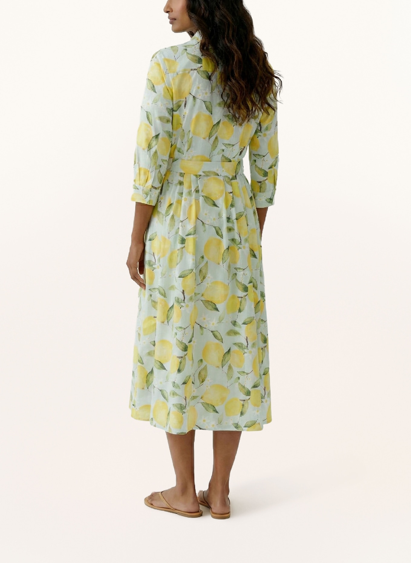 oui Hemdblusenkleid mit 3/4-Arm: HELLGRÜN / GELB / GRÜN