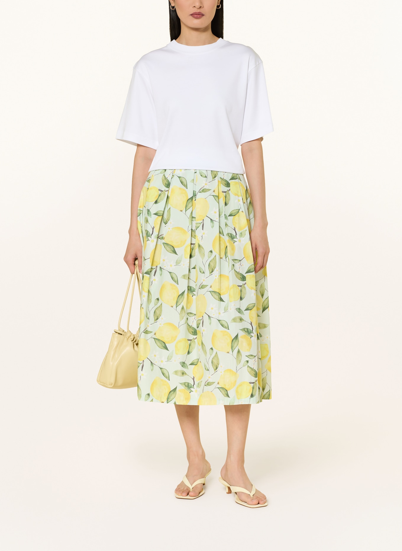 oui Pleated skirt: MINT / YELLOW / WHITE