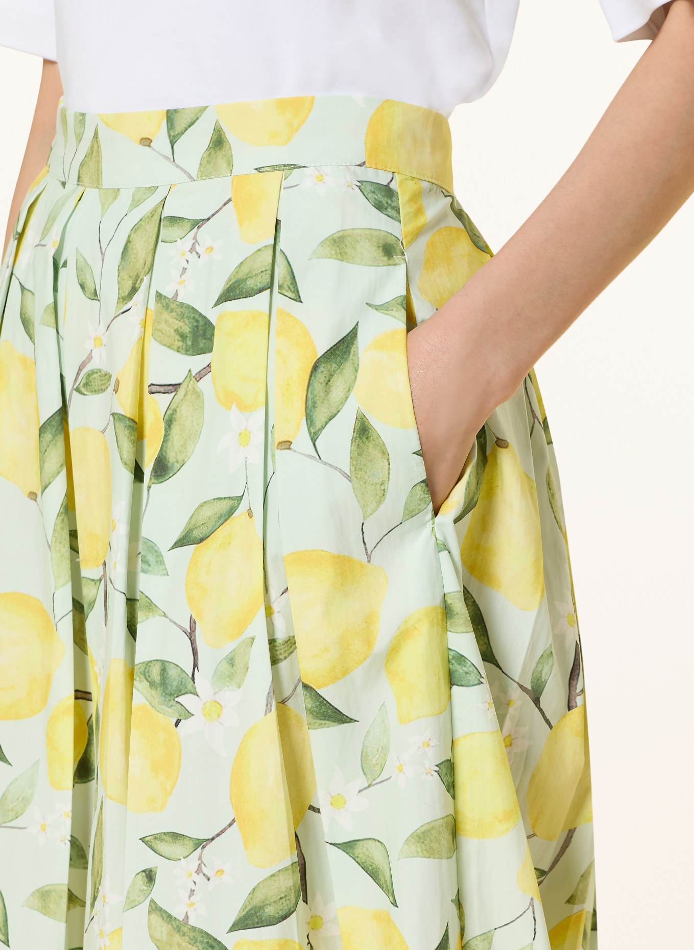 oui Pleated skirt: MINT / YELLOW / WHITE