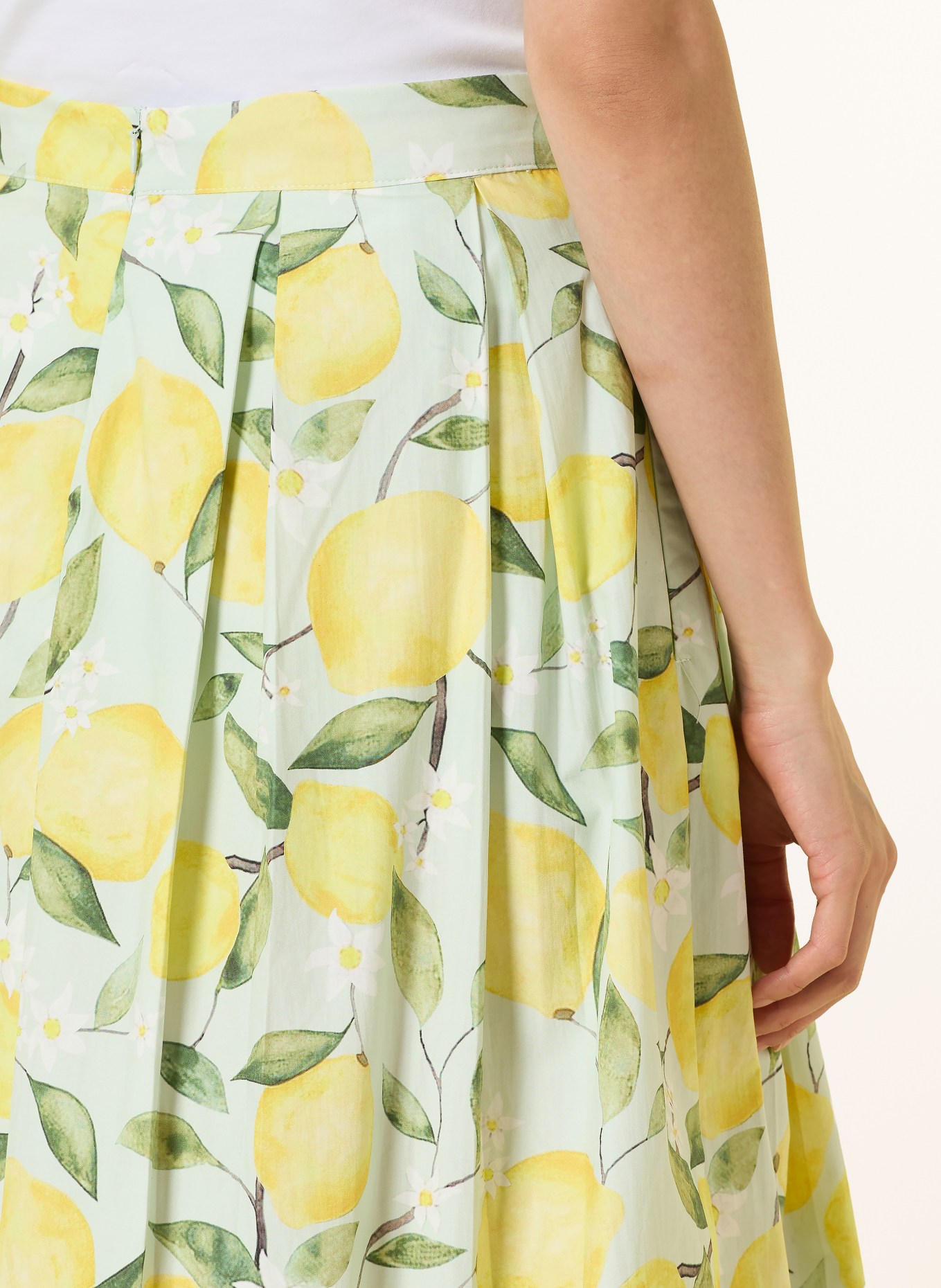 oui Pleated skirt: MINT / YELLOW / WHITE