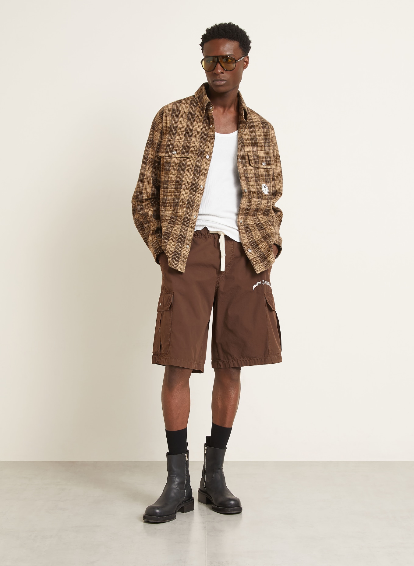 Palm Angels Overshirt: HELLBRAUN / DUNKELBRAUN