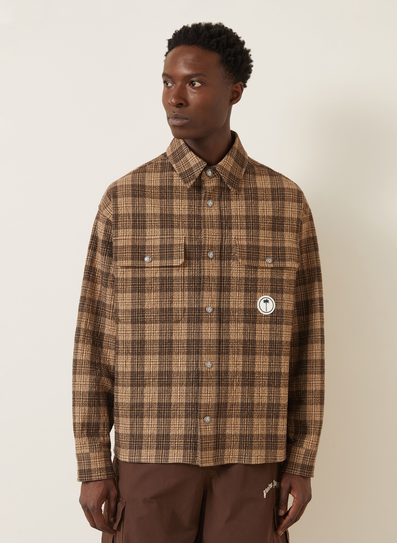 Palm Angels Overshirt: HELLBRAUN / DUNKELBRAUN