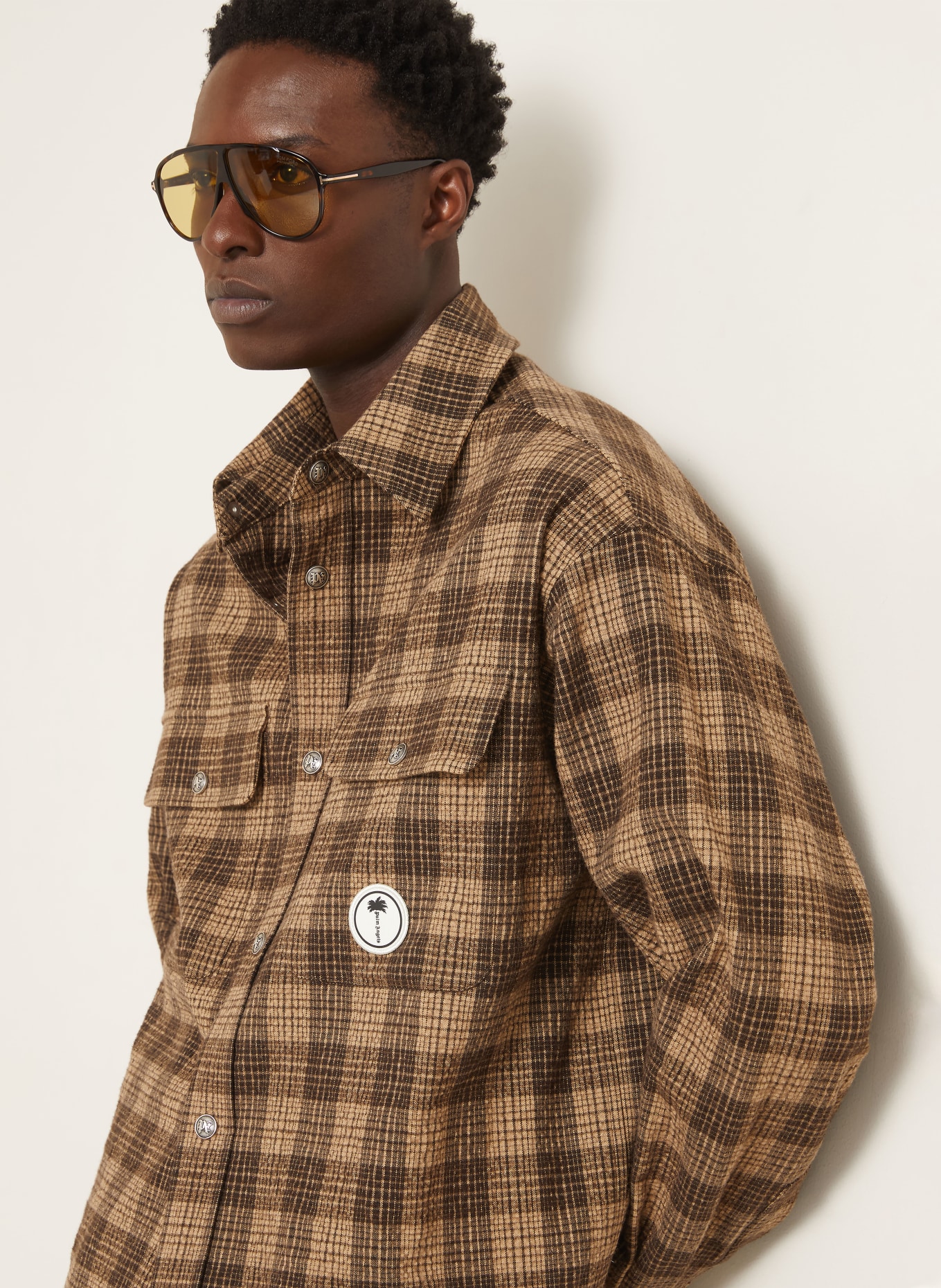 Palm Angels Overshirt: HELLBRAUN / DUNKELBRAUN