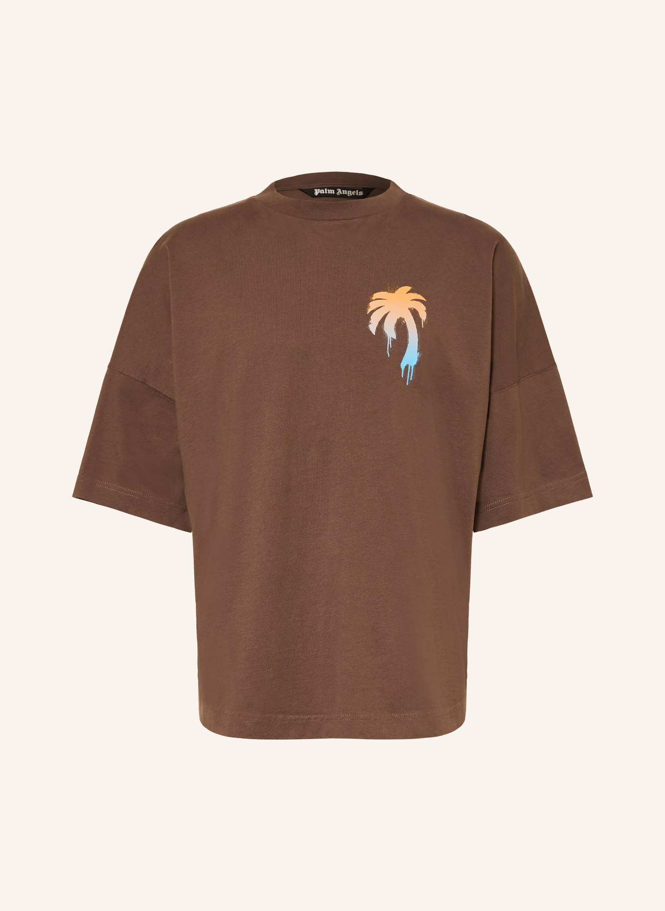 Palm Angels T-Shirt: BRAUN / ORANGE / WEISS