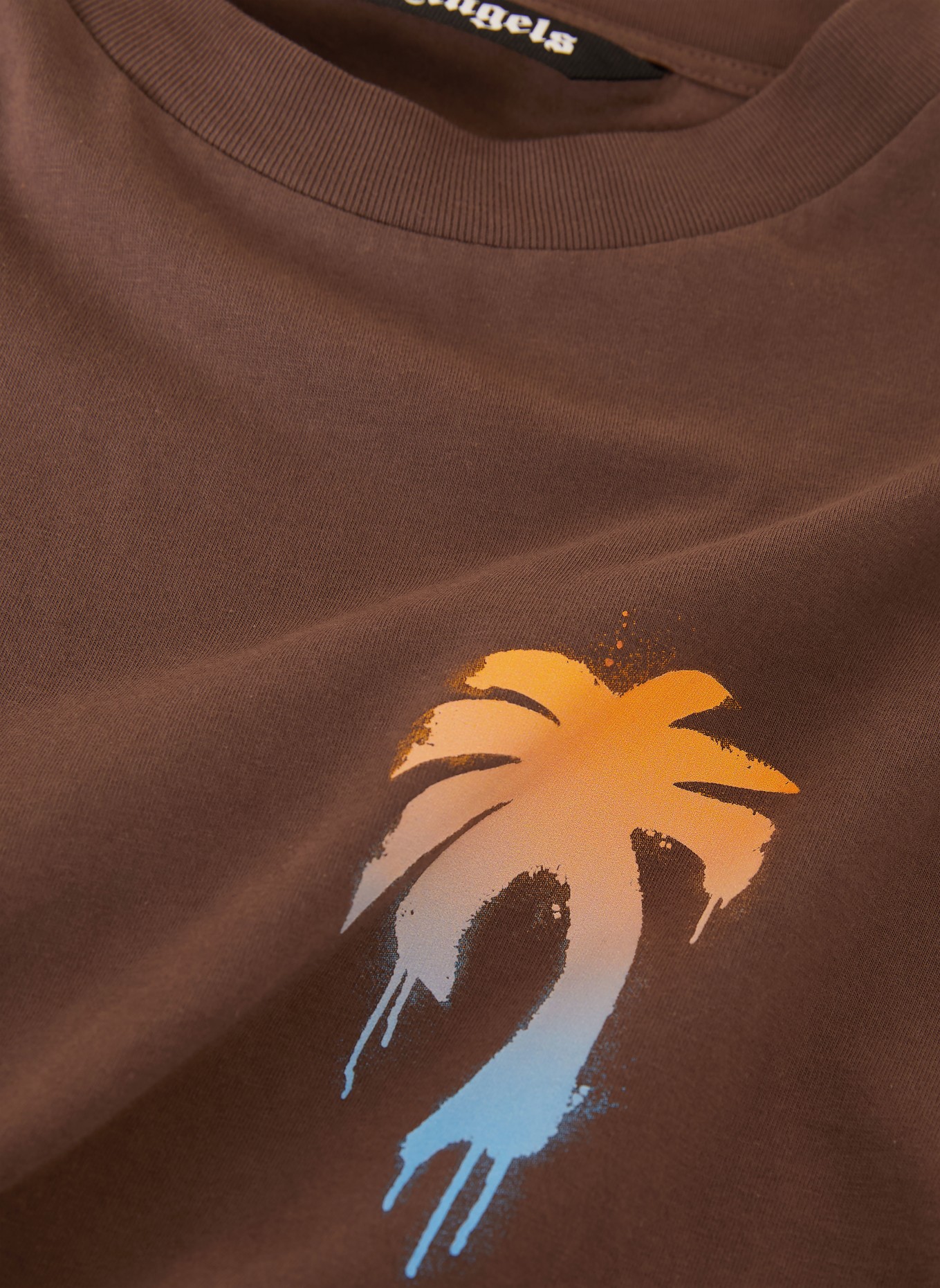 Palm Angels T-Shirt: BRAUN / ORANGE / WEISS