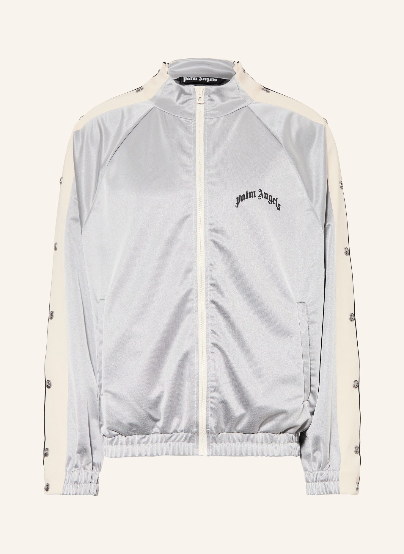 Palm Angels Sweatjacke: SILBER / CREME / SCHWARZ