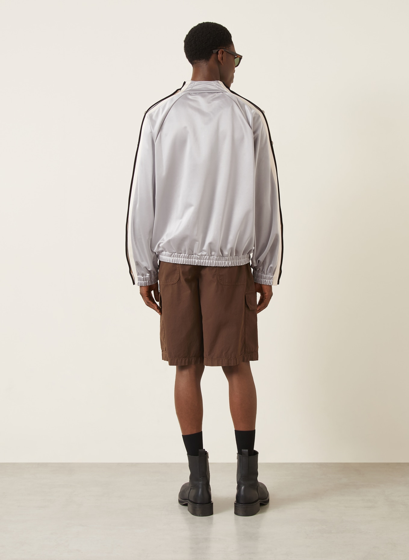 Palm Angels Sweatjacke: SILBER / CREME / SCHWARZ