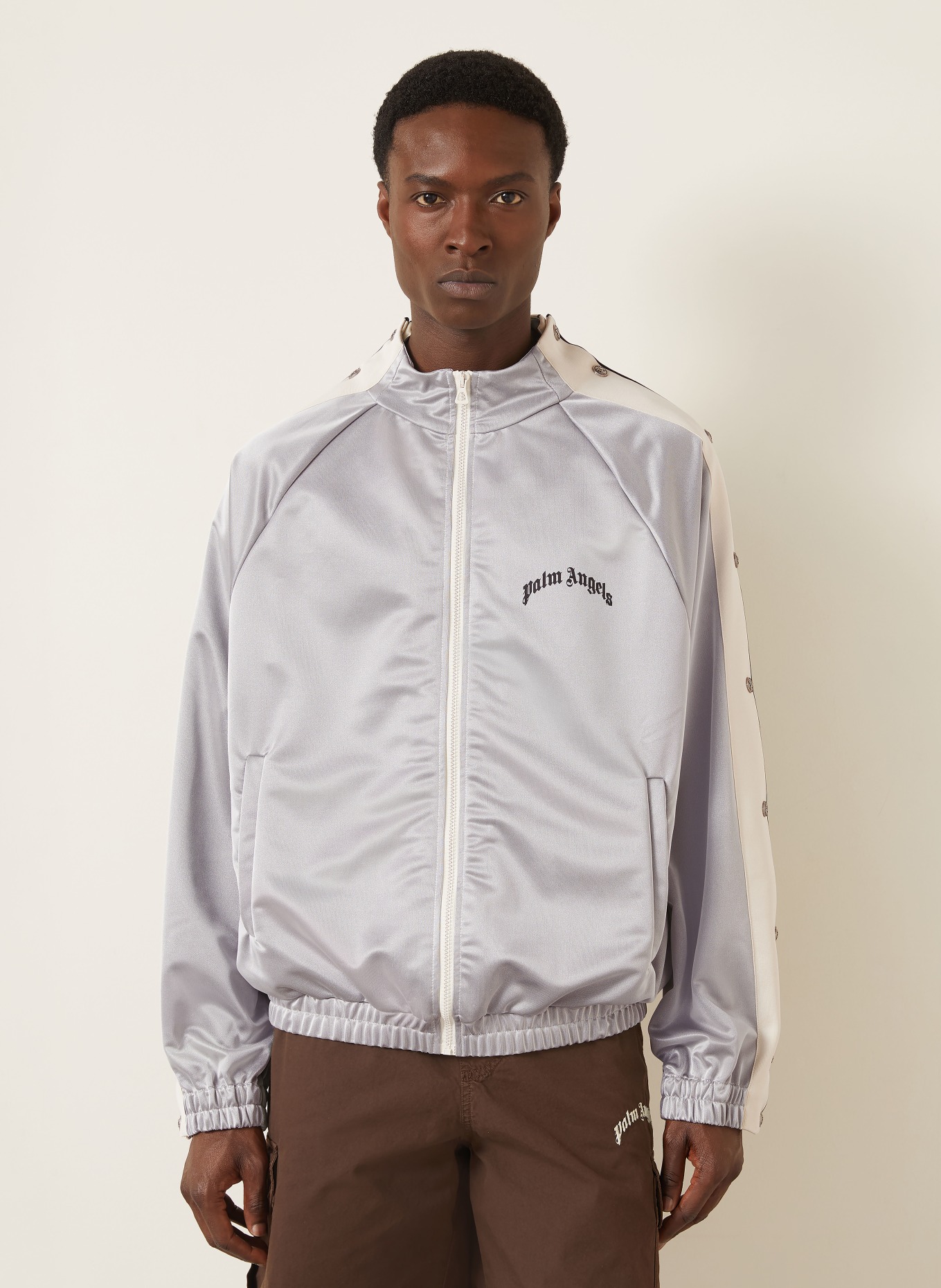 Palm Angels Sweatjacke: SILBER / CREME / SCHWARZ