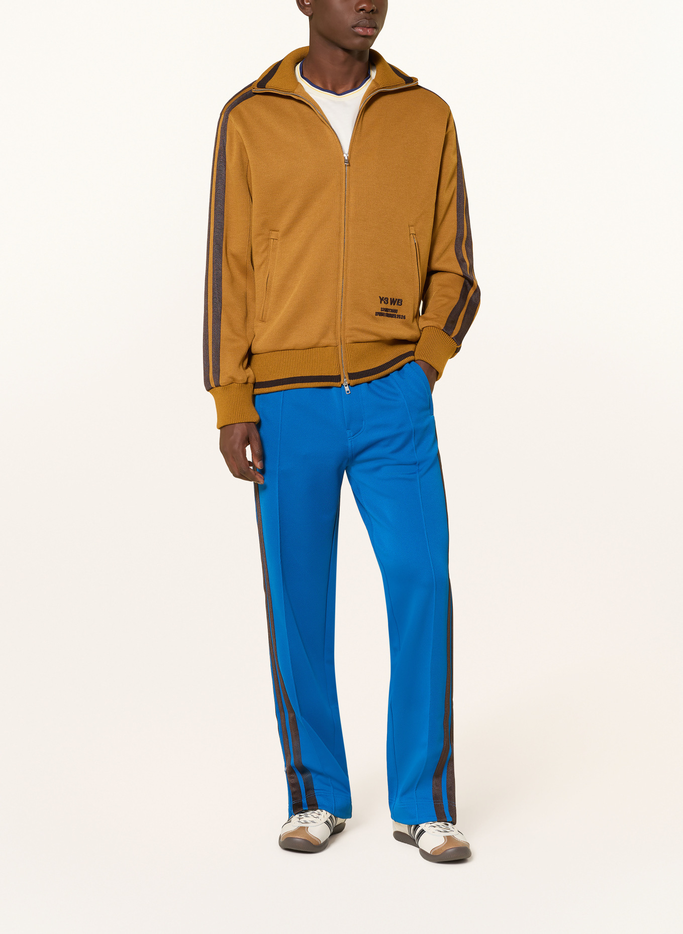 Y-3 Sweatpants WB Y3 mit Galonstreifen: BLAU / DUNKELBRAUN