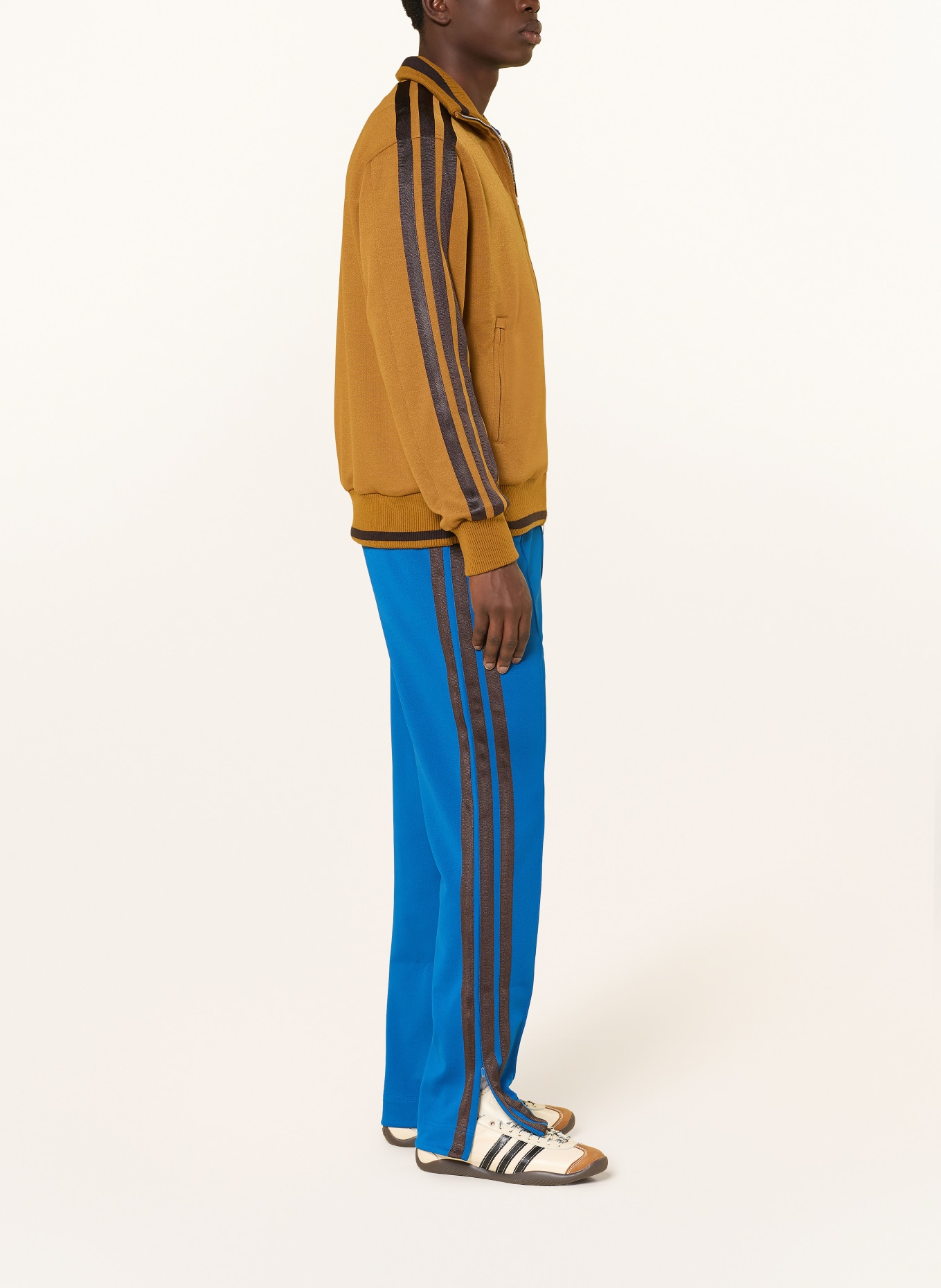 Y-3 Sweatpants WB Y3 mit Galonstreifen: BLAU / DUNKELBRAUN